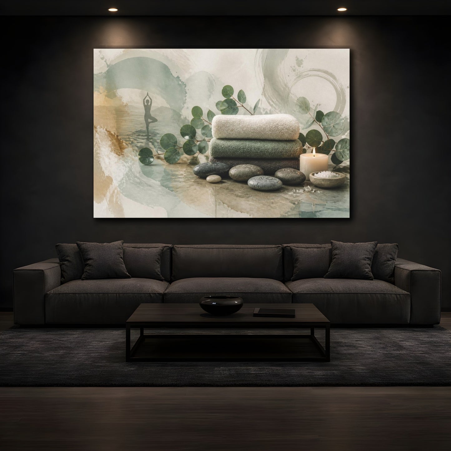 Mockup 3. Wellness Towel Stack shown as canvas print