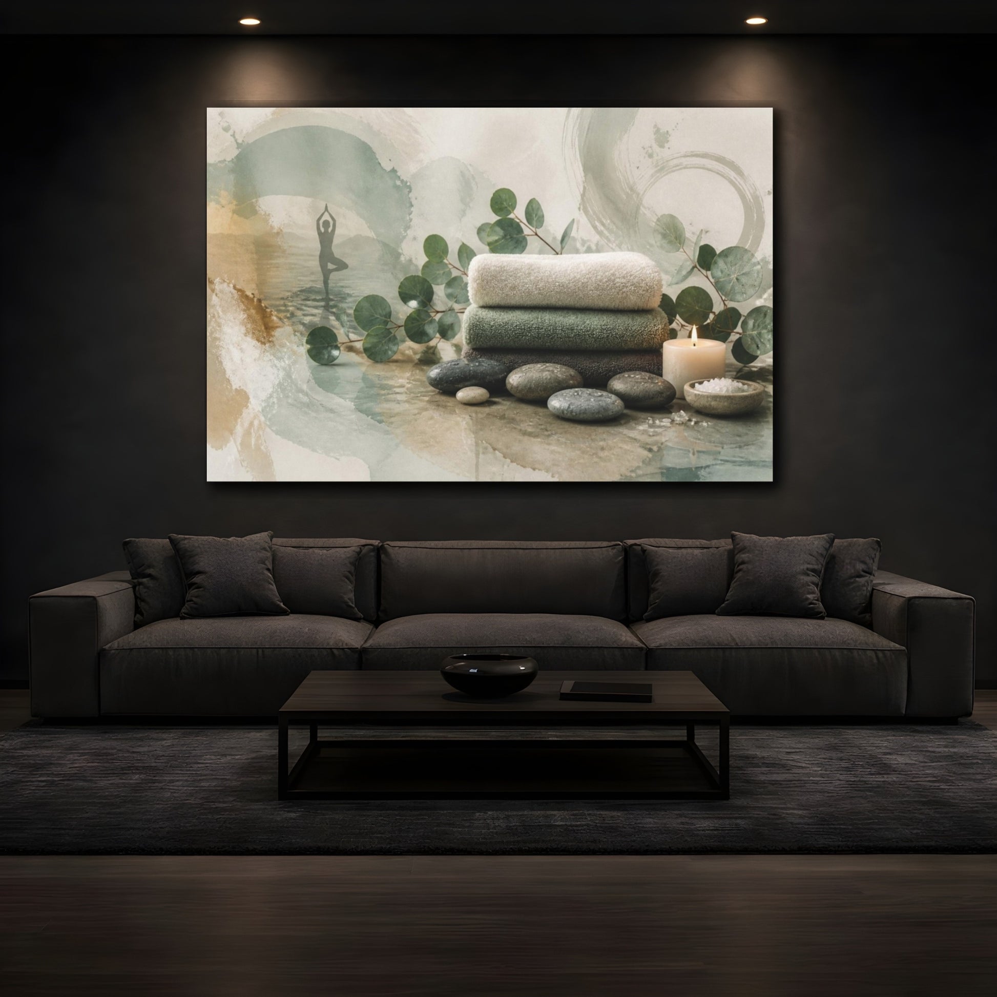 Mockup 3. Wellness Towel Stack shown as canvas print