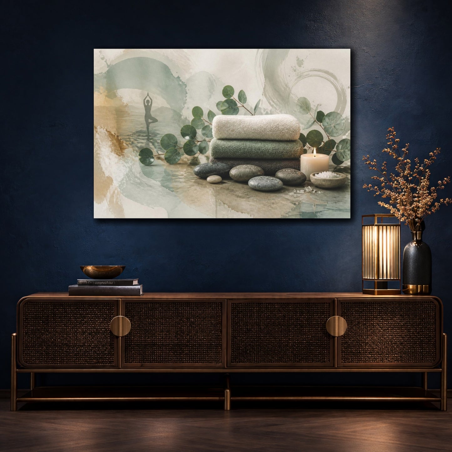 Mockup 4. Wellness Towel Stack shown as canvas print