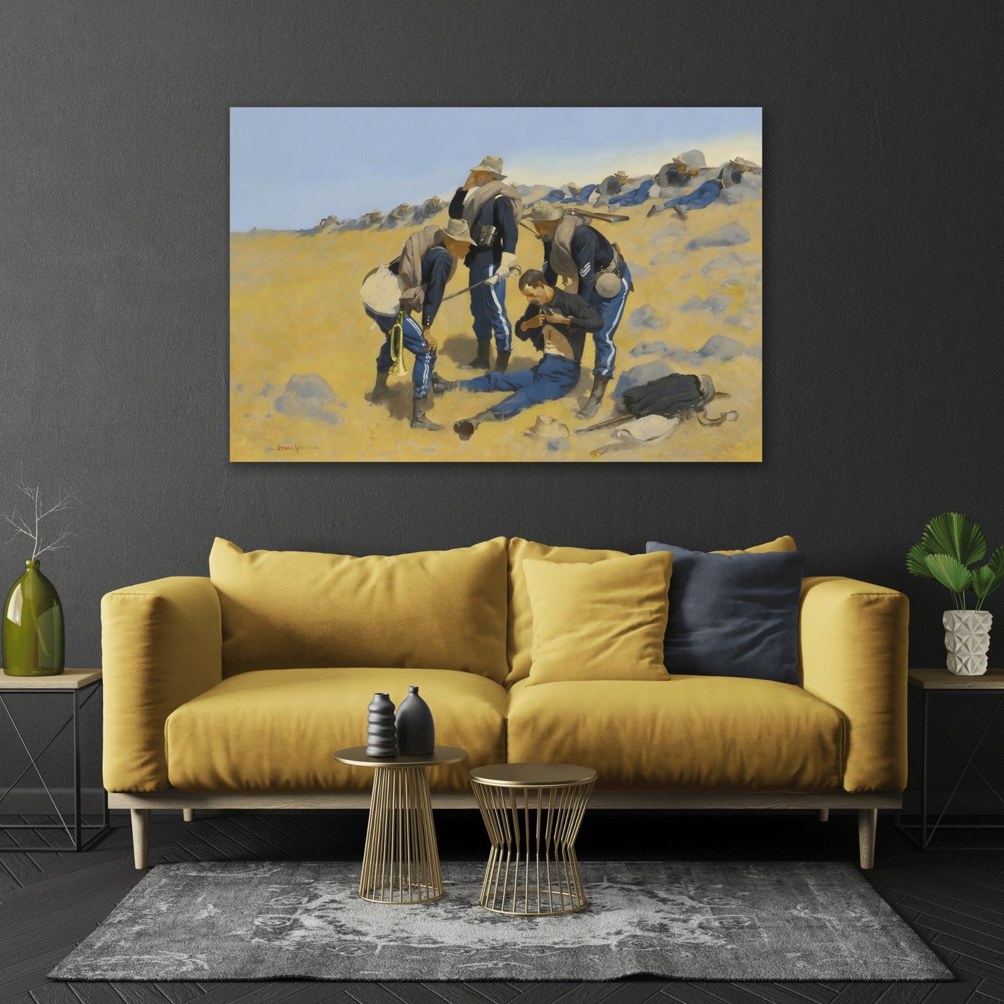 Western Canvas Wall Art Print - Call Doctor by Frederic Remington