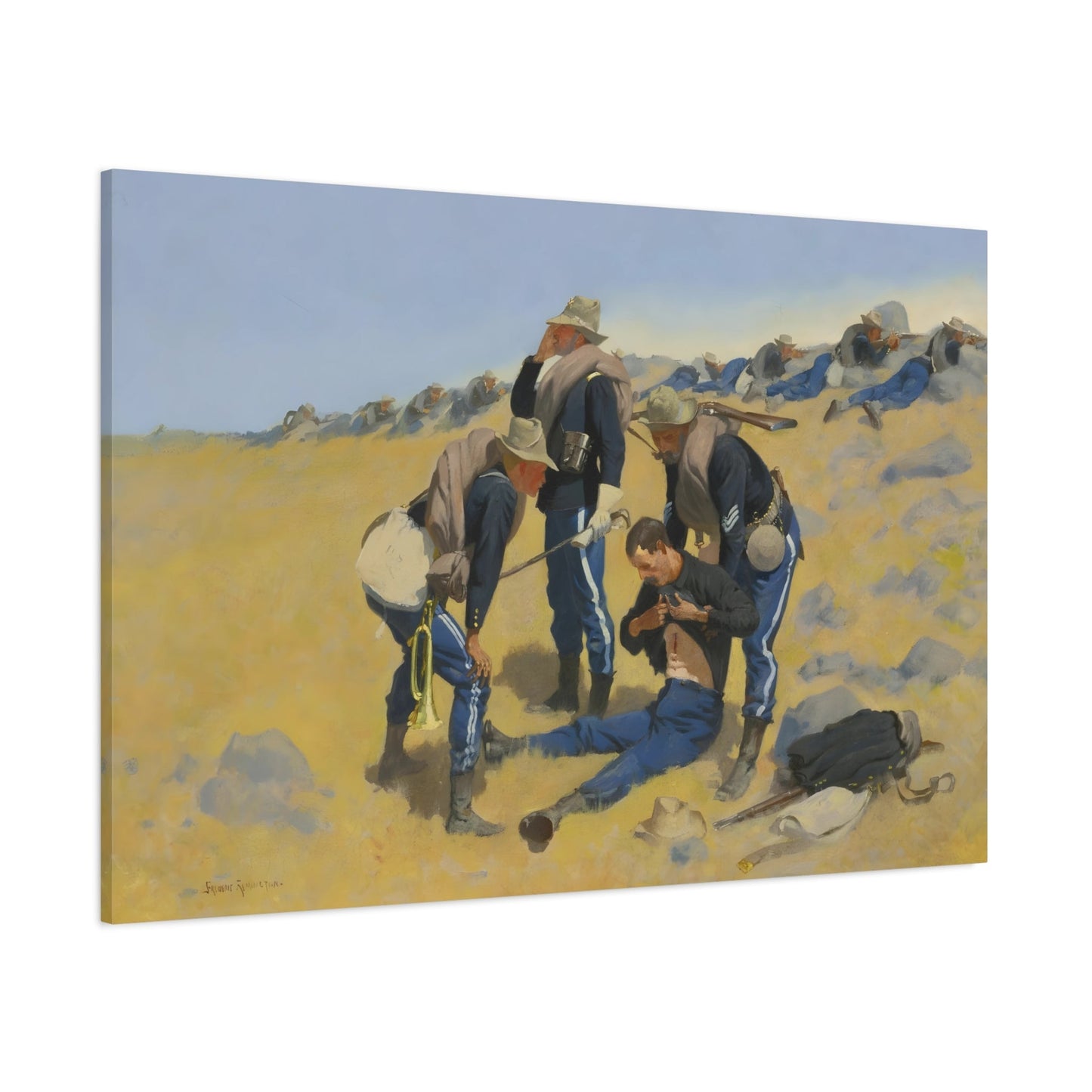 Western Canvas Wall Art Print - Call Doctor by Frederic Remington