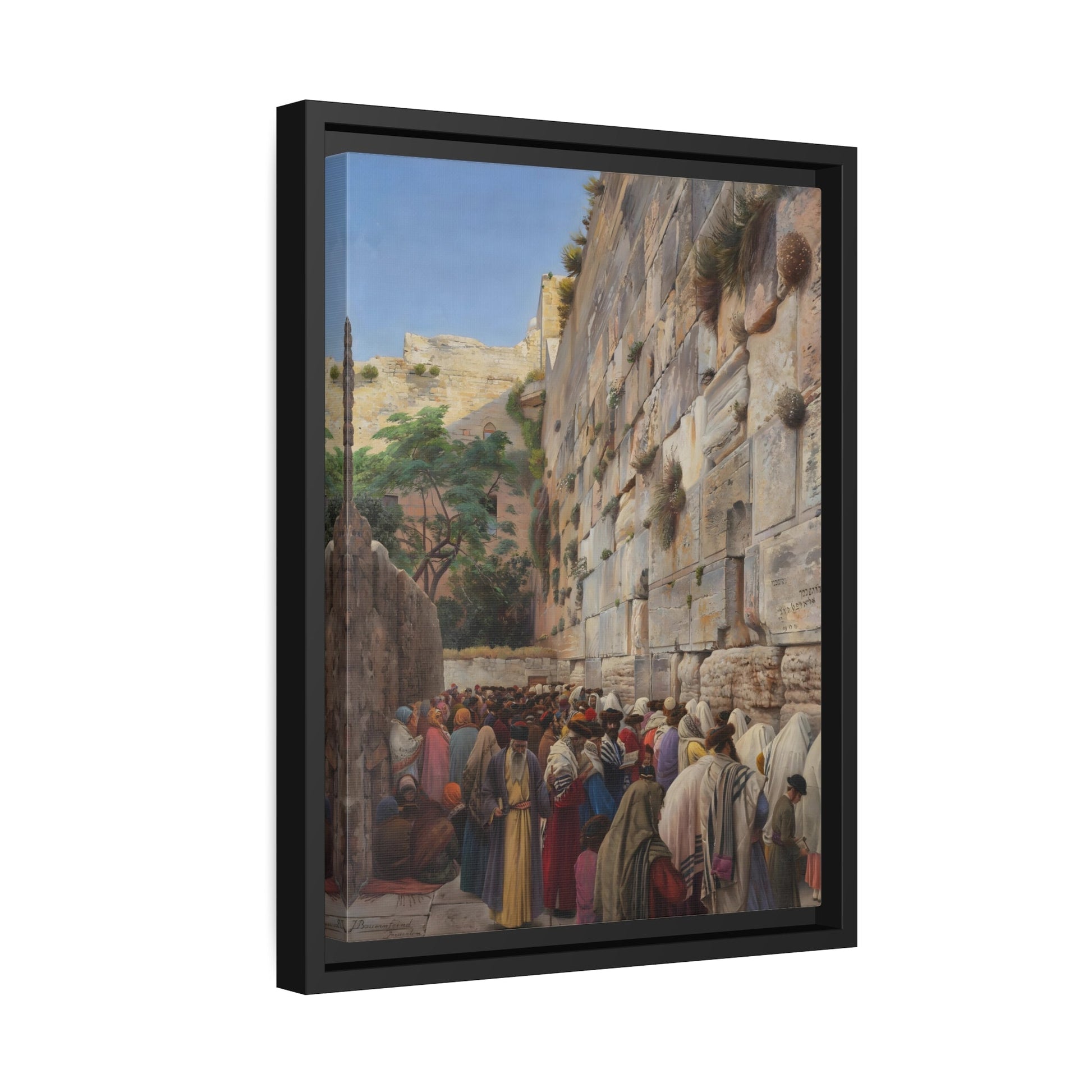 Western Wall Painting - Jerusalem Jewish Canvas Wall Art Print in Exclusive Frame for Living Room