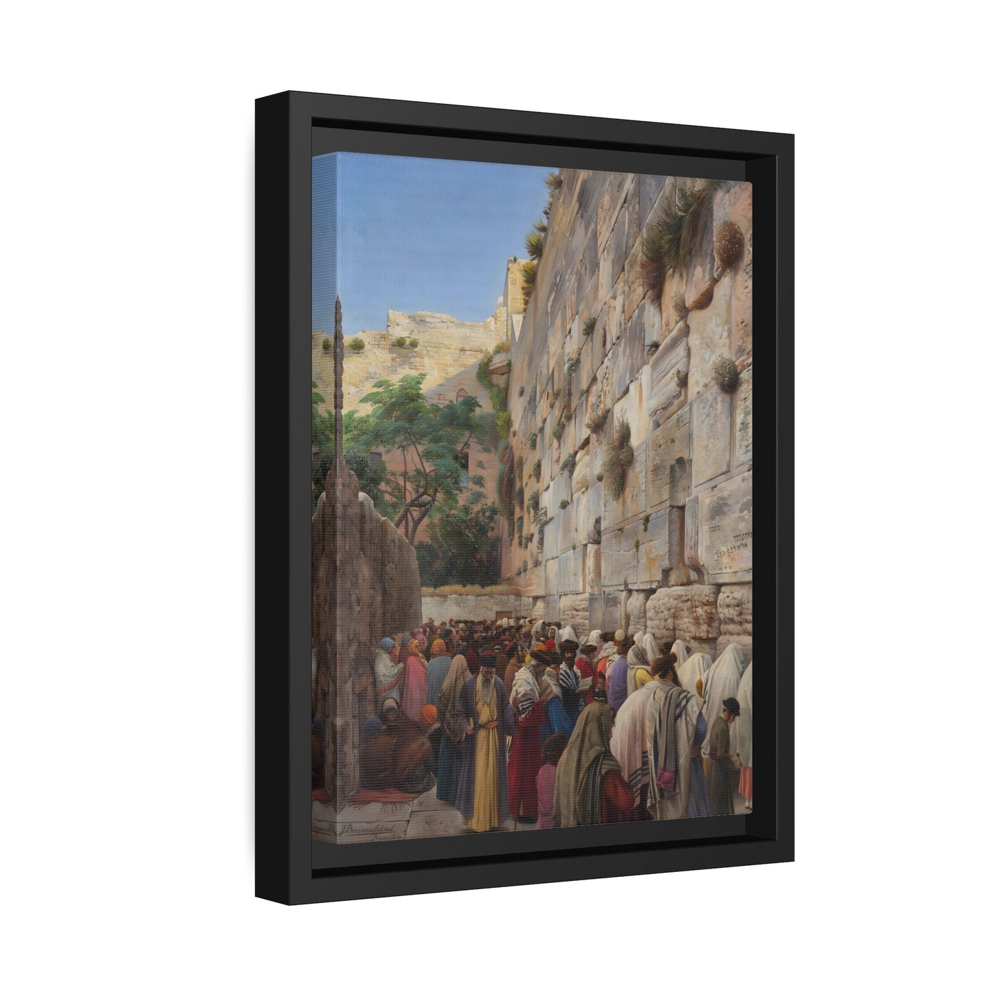 Western Wall Painting - Jerusalem Jewish Canvas Wall Art Print in Exclusive Frame for Living Room