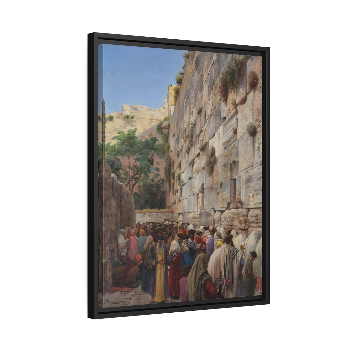 Western Wall Painting - Jerusalem Jewish Canvas Wall Art Print in Exclusive Frame for Living Room