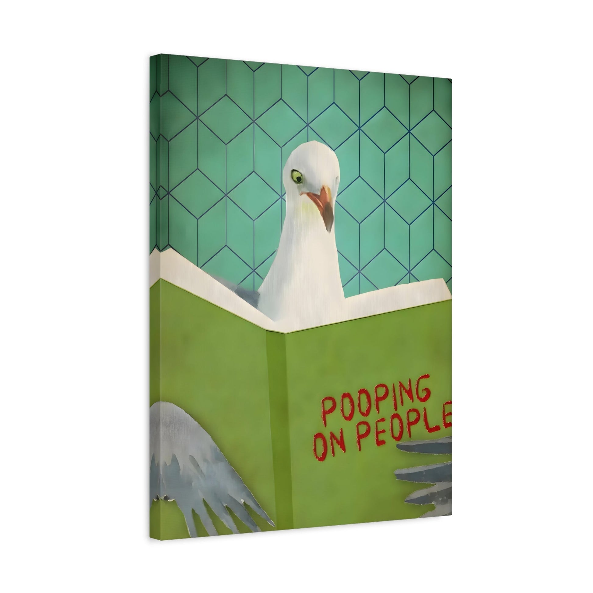 Funny Comical Humorous Canvas Wall Art Prints - Animal Pooping on People