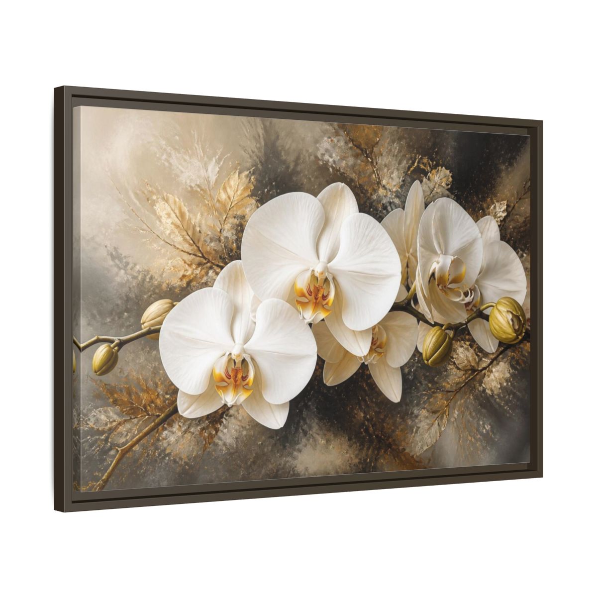Side Mockup 11. White Orchid Floral Elegance shown as framed canvas print