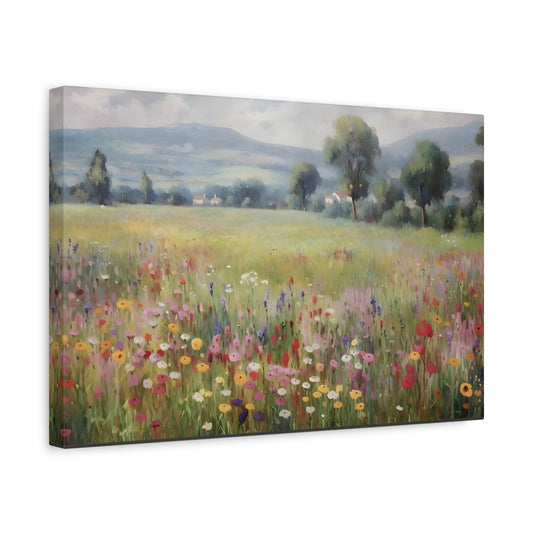 Wildflower Field Canvas Prints, Nature Flowers Gallery Wall Art - YesArtYes