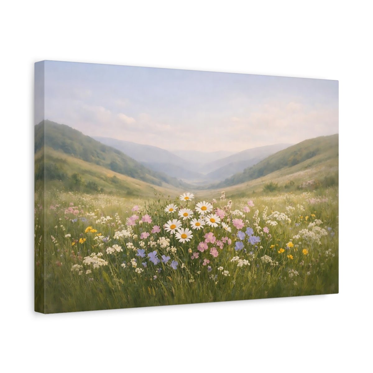 Wildflowers Hills Nature - Canvas Wall Art Print - YesArtYes