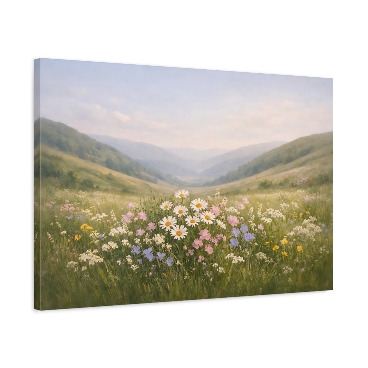 Wildflowers Hills Nature - Canvas Wall Art Print - YesArtYes