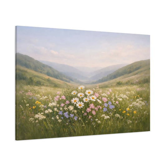 Wildflowers Hills Nature - Canvas Wall Art Print - YesArtYes