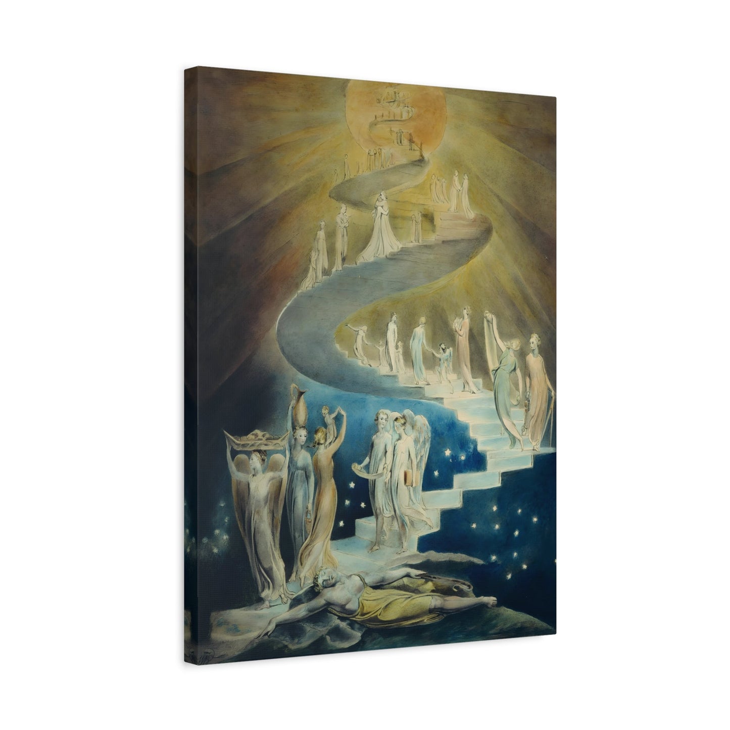 William Blake Jacobs Ladder Artwork - Canvas Wall Art Bible Print