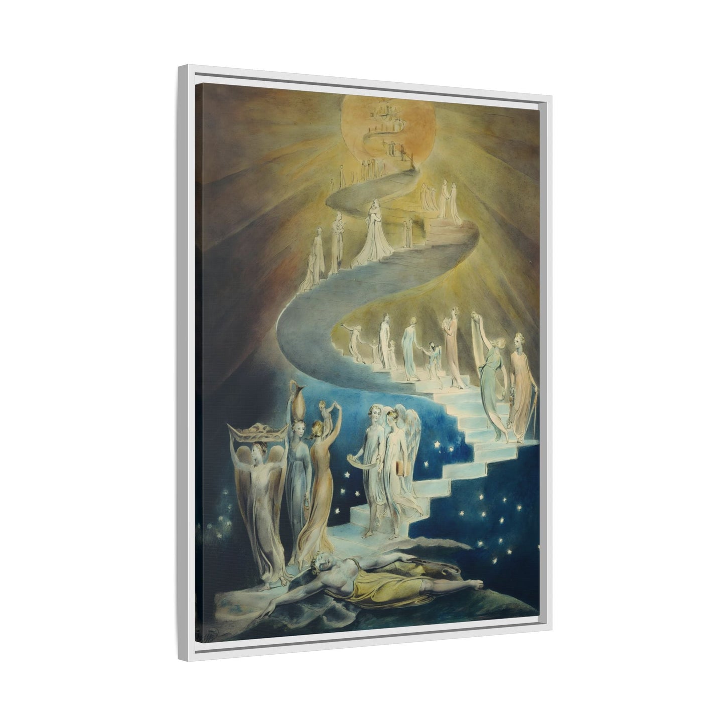 Blake Jacobs Ladder Canvas Prints Wall Art - Religious Angelic Vision Spiritual