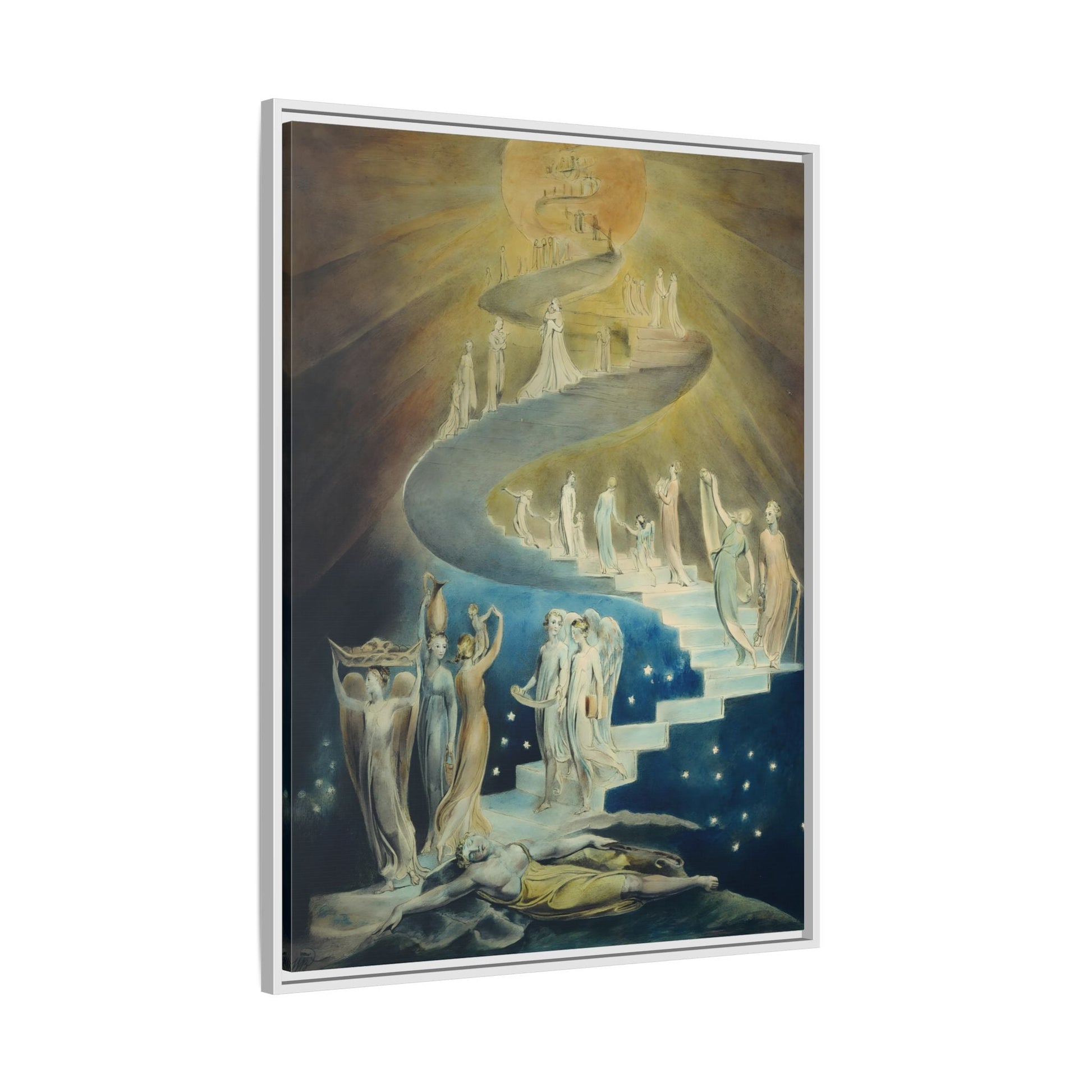 Blake Jacobs Ladder Canvas Prints Wall Art - Religious Angelic Vision Spiritual