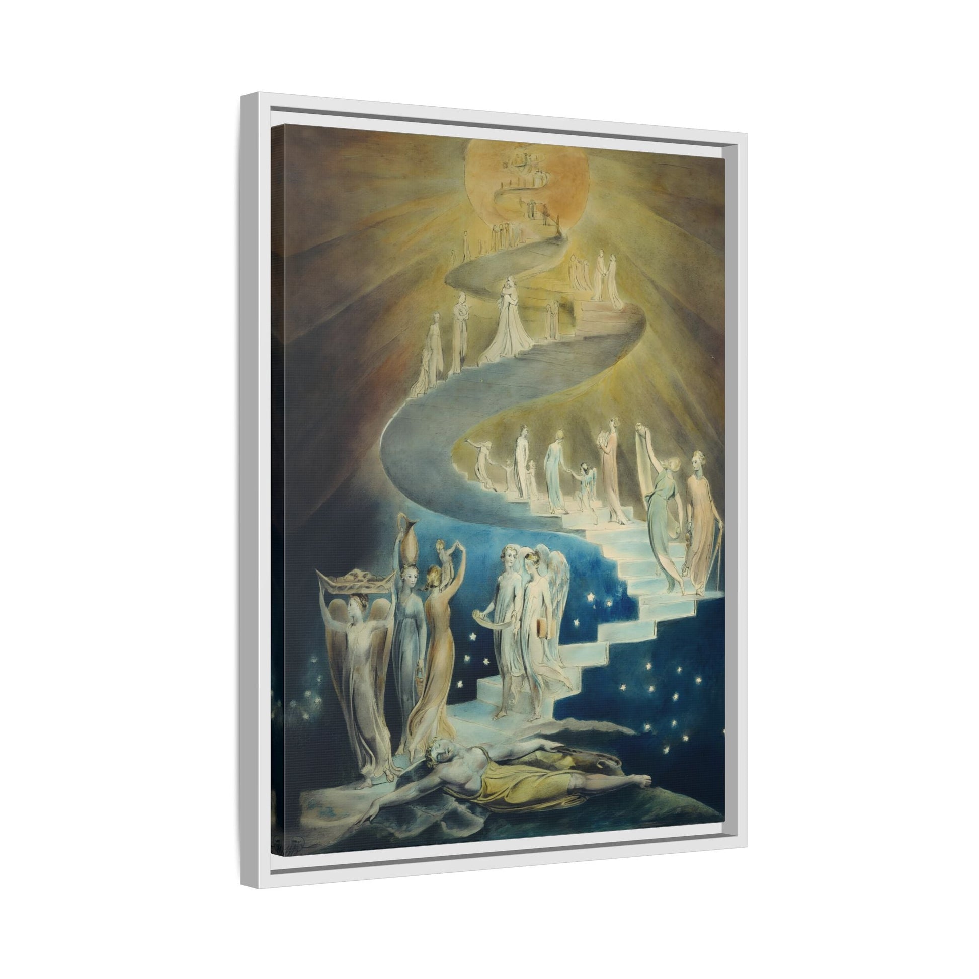 Blake Jacobs Ladder Canvas Prints Wall Art - Religious Angelic Vision Spiritual