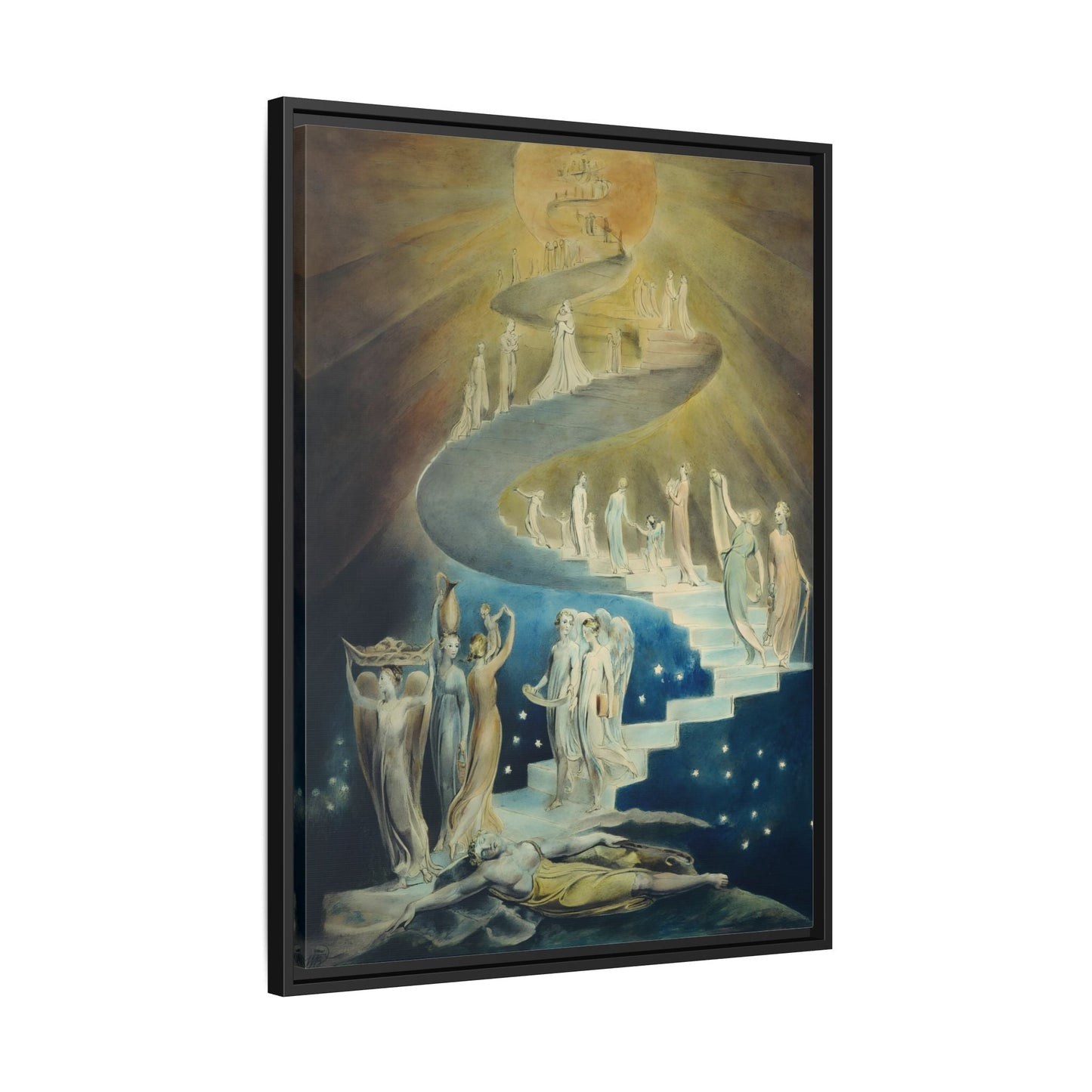 Blake Jacobs Ladder Canvas Prints Wall Art - Religious Angelic Vision Spiritual