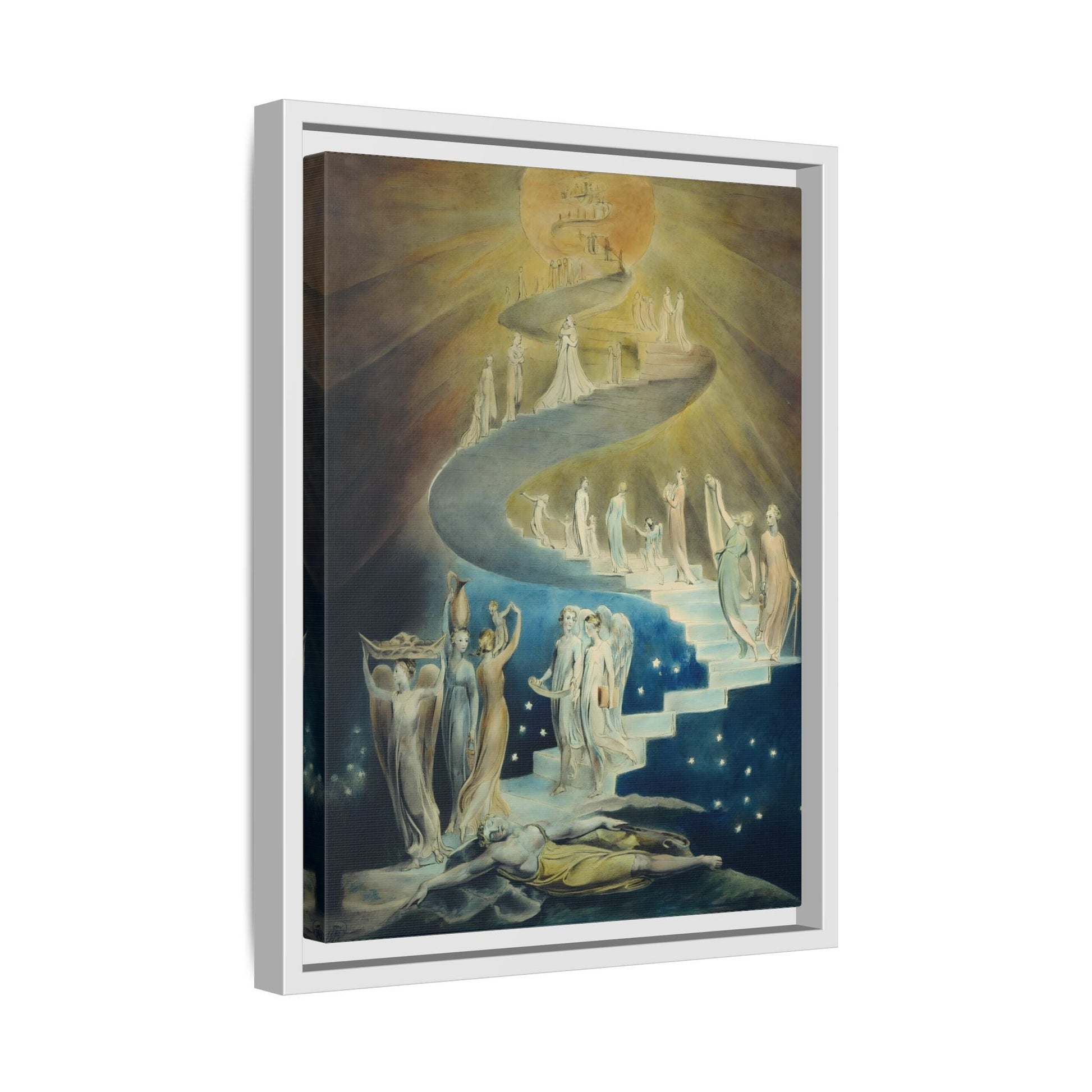 Blake Jacobs Ladder Canvas Prints Wall Art - Religious Angelic Vision Spiritual