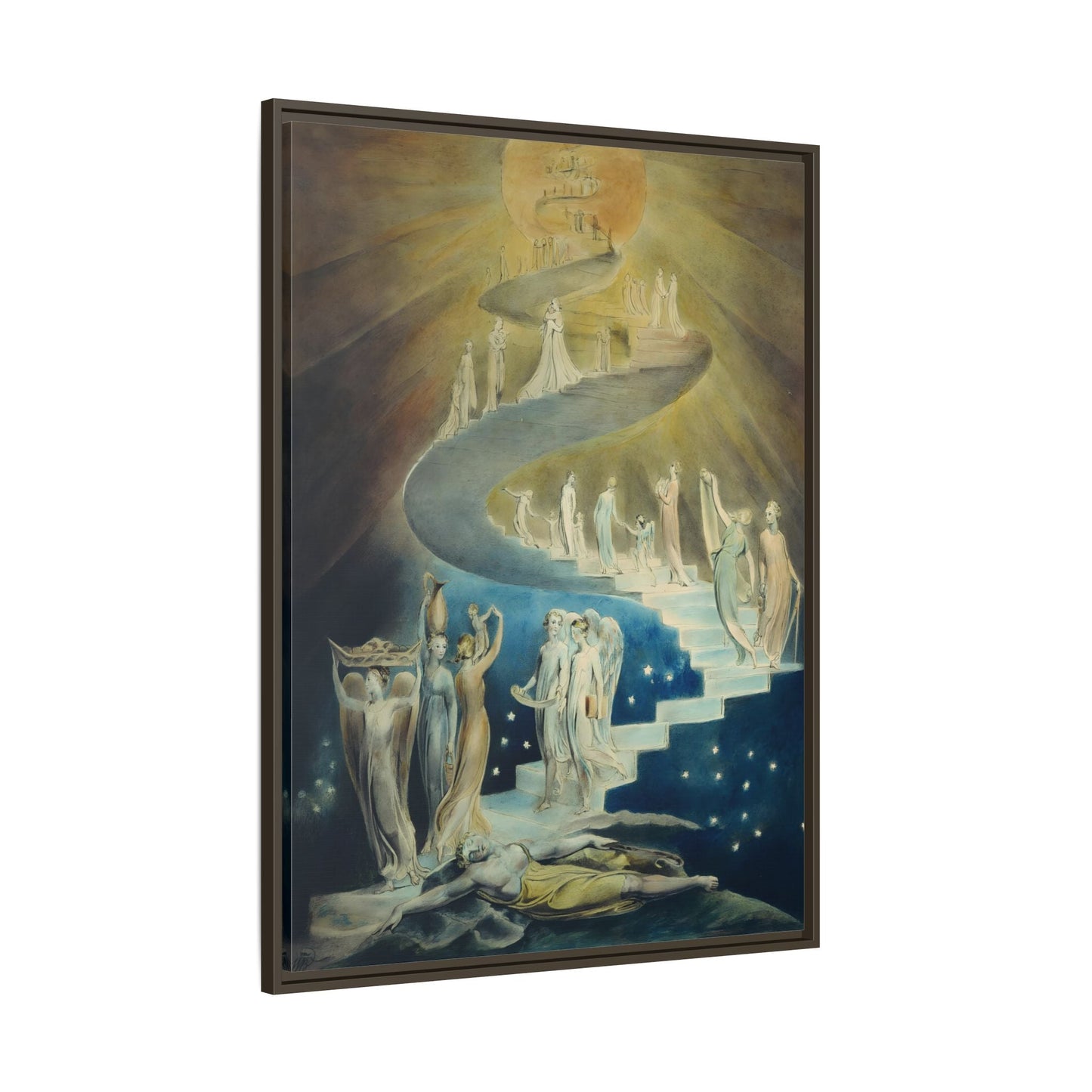 Blake Jacobs Ladder Canvas Prints Wall Art - Religious Angelic Vision Spiritual