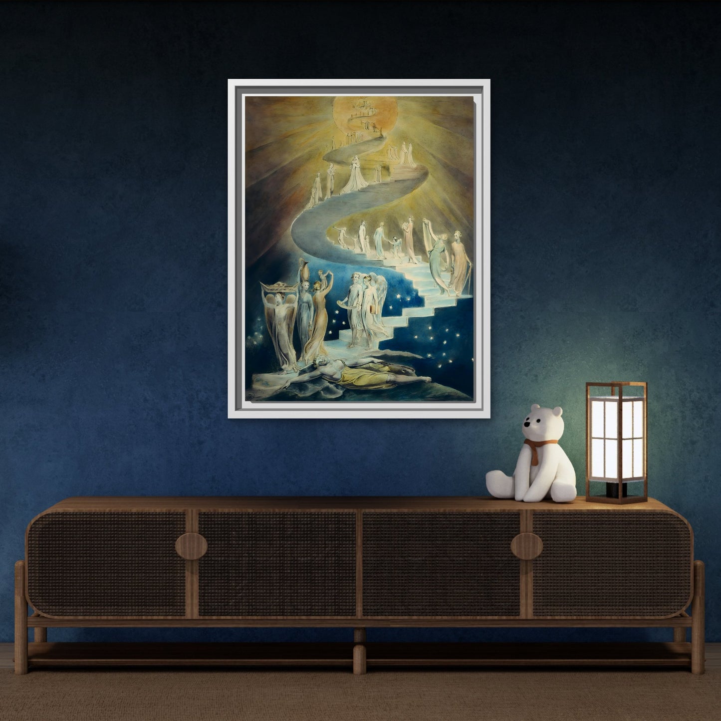 Blake Jacobs Ladder Canvas Prints Wall Art - Religious Angelic Vision Spiritual