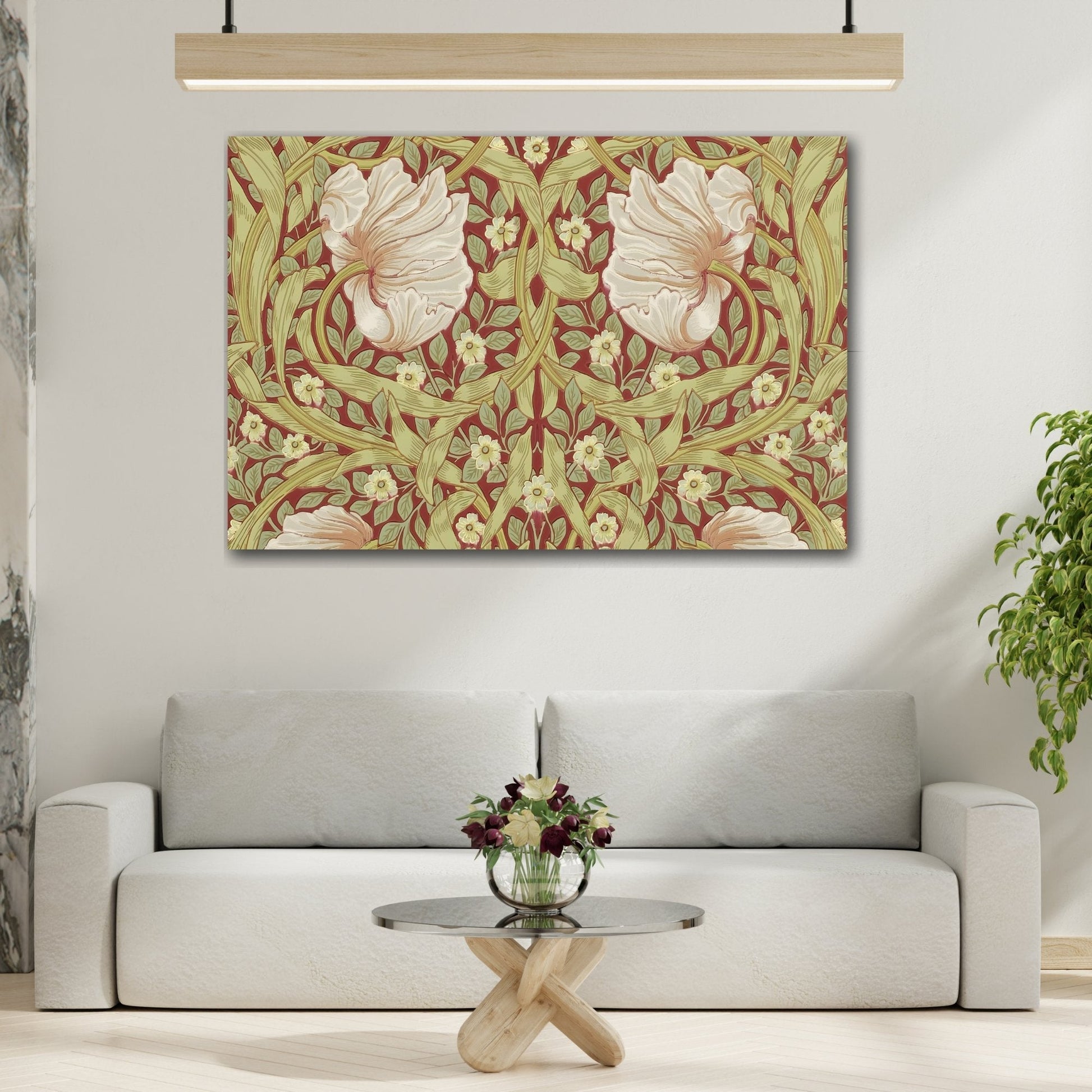 William Morris Floral Majesty Canvas Print - Art Nouveau Inspired Tapestry for Elegant Interiors