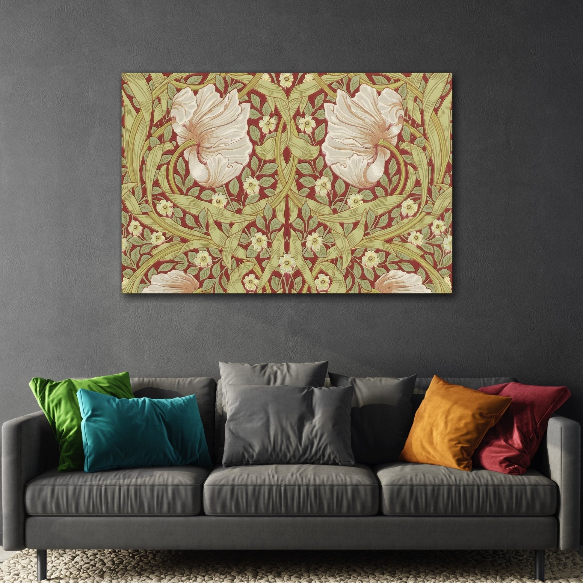 William Morris Floral Majesty Canvas Print - Art Nouveau Inspired Tapestry for Elegant Interiors