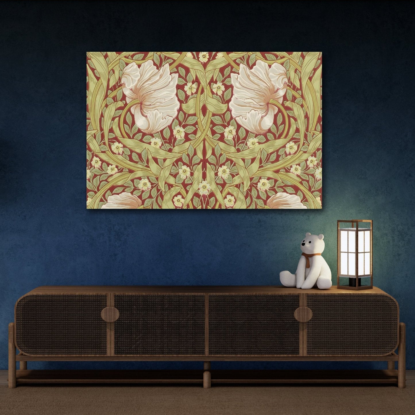 William Morris Floral Majesty Canvas Print - Art Nouveau Inspired Tapestry for Elegant Interiors