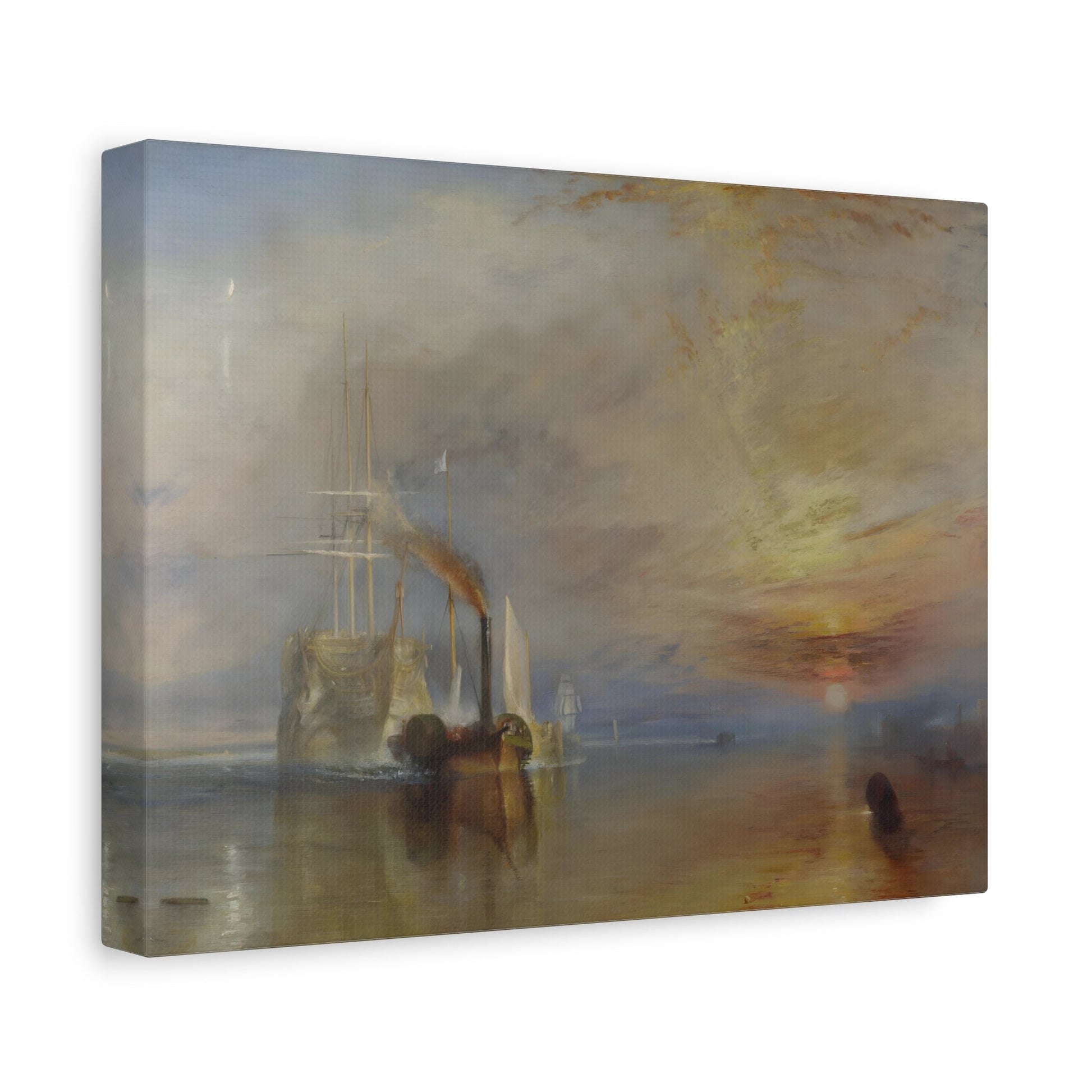 William Turner Fighting Temeraire - Watercolor Landscape Canvas Wall Art Print