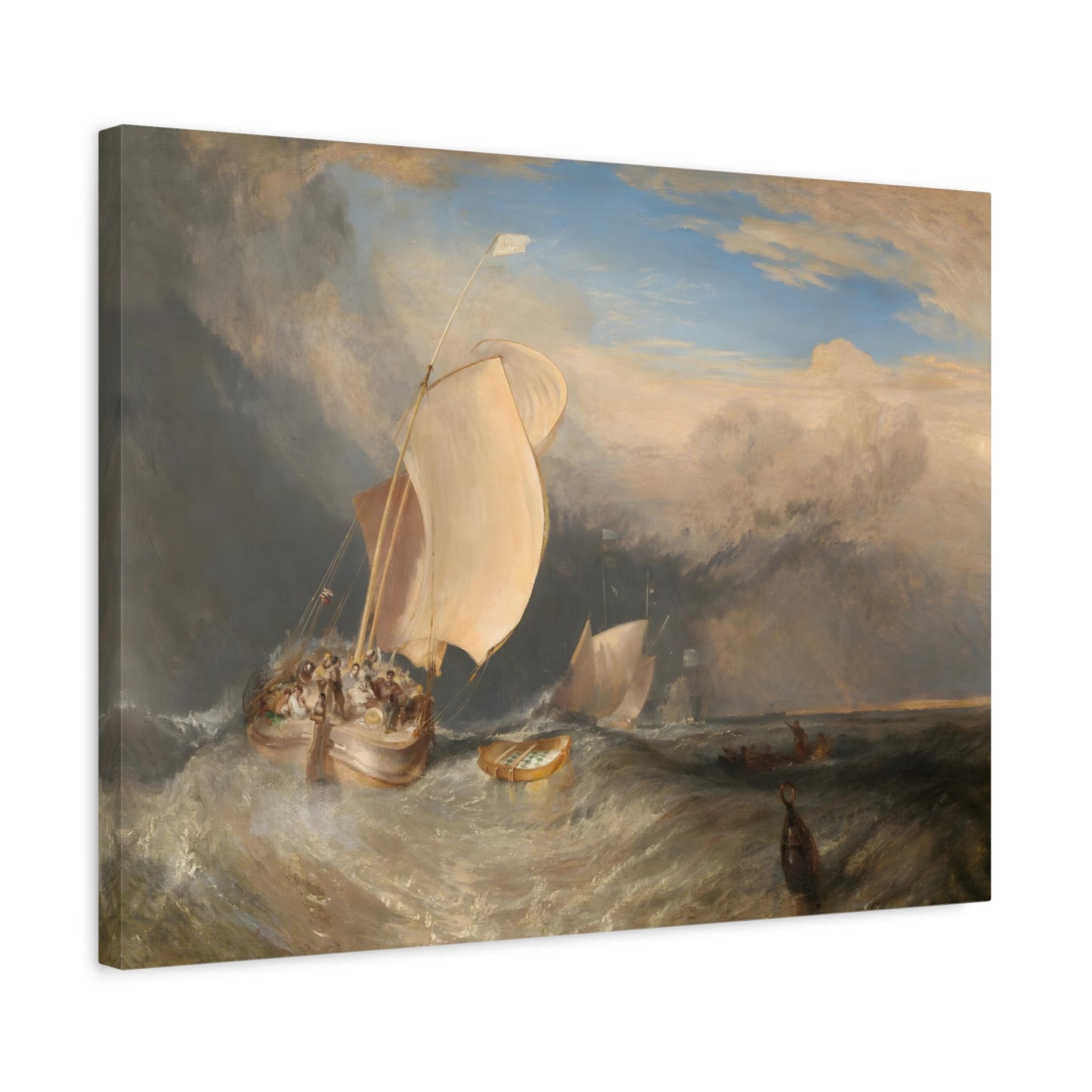 William Turner Fishing Boats Landscape - Watercolor Canvas Wall Art Painting Print