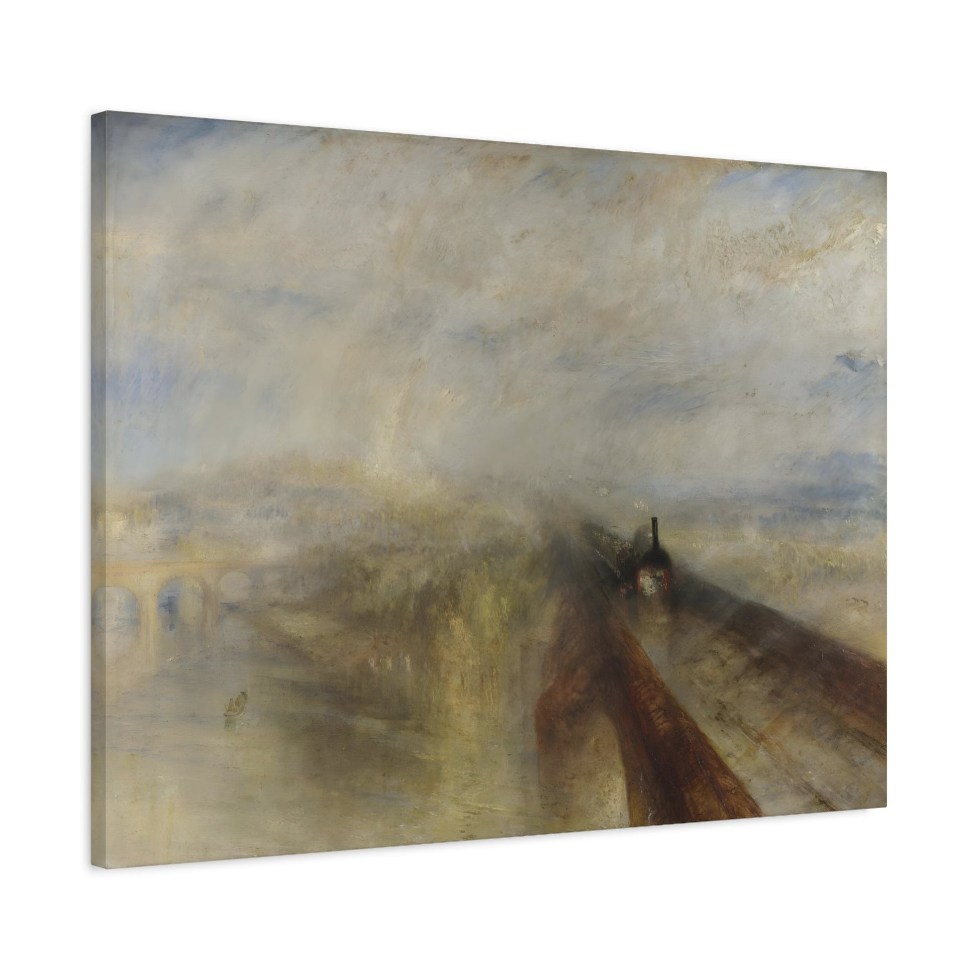 William Turner Rain Steam and Speed - Watercolor Landscape Canvas Wall Art Painting Print