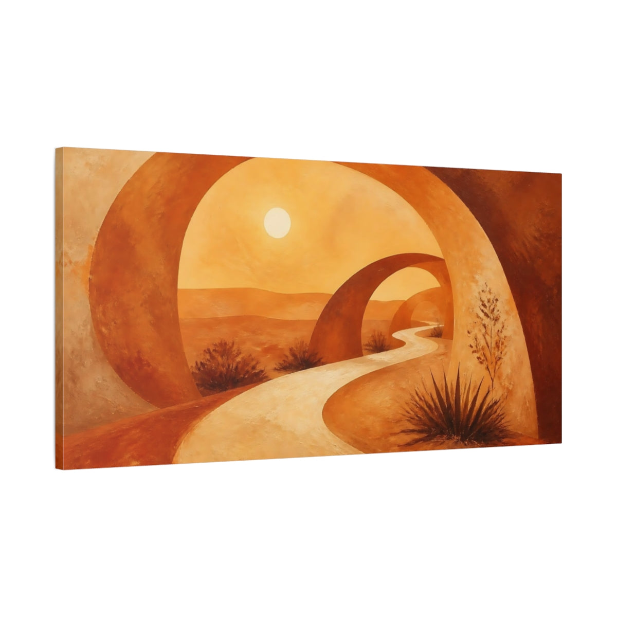 Main Mockup. Winding Desert Path shown as canvas print