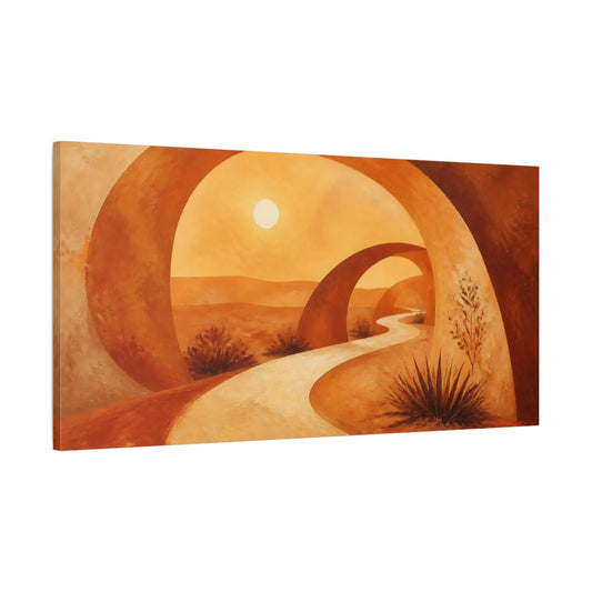 Main Mockup. Winding Desert Path shown as canvas print
