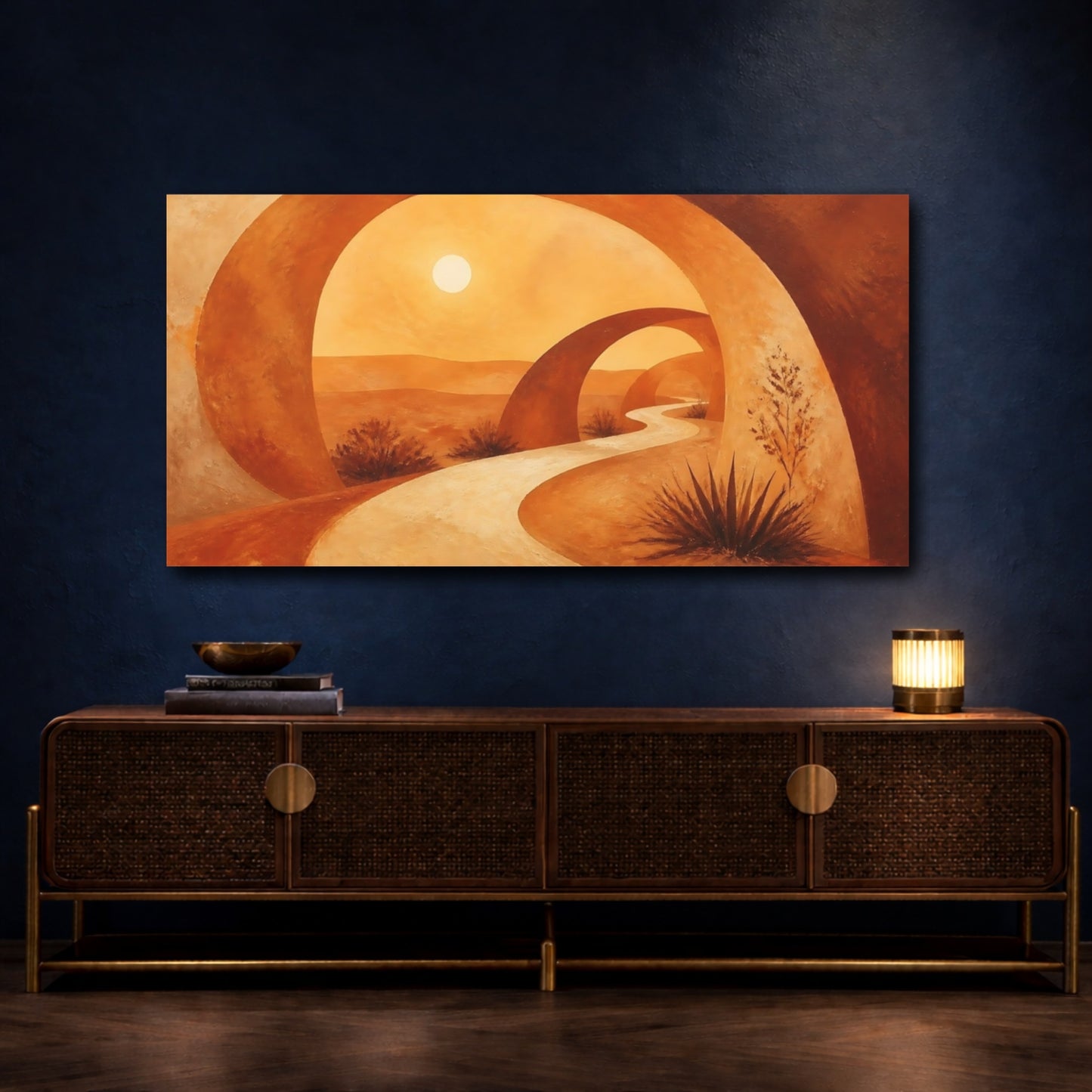 Mockup 4. Winding Desert Path shown as canvas print
