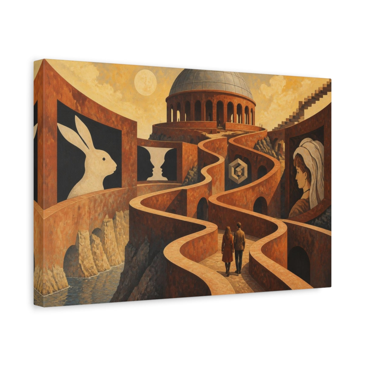 Side Mockup 4. Winding Path Of Illusion shown as canvas print