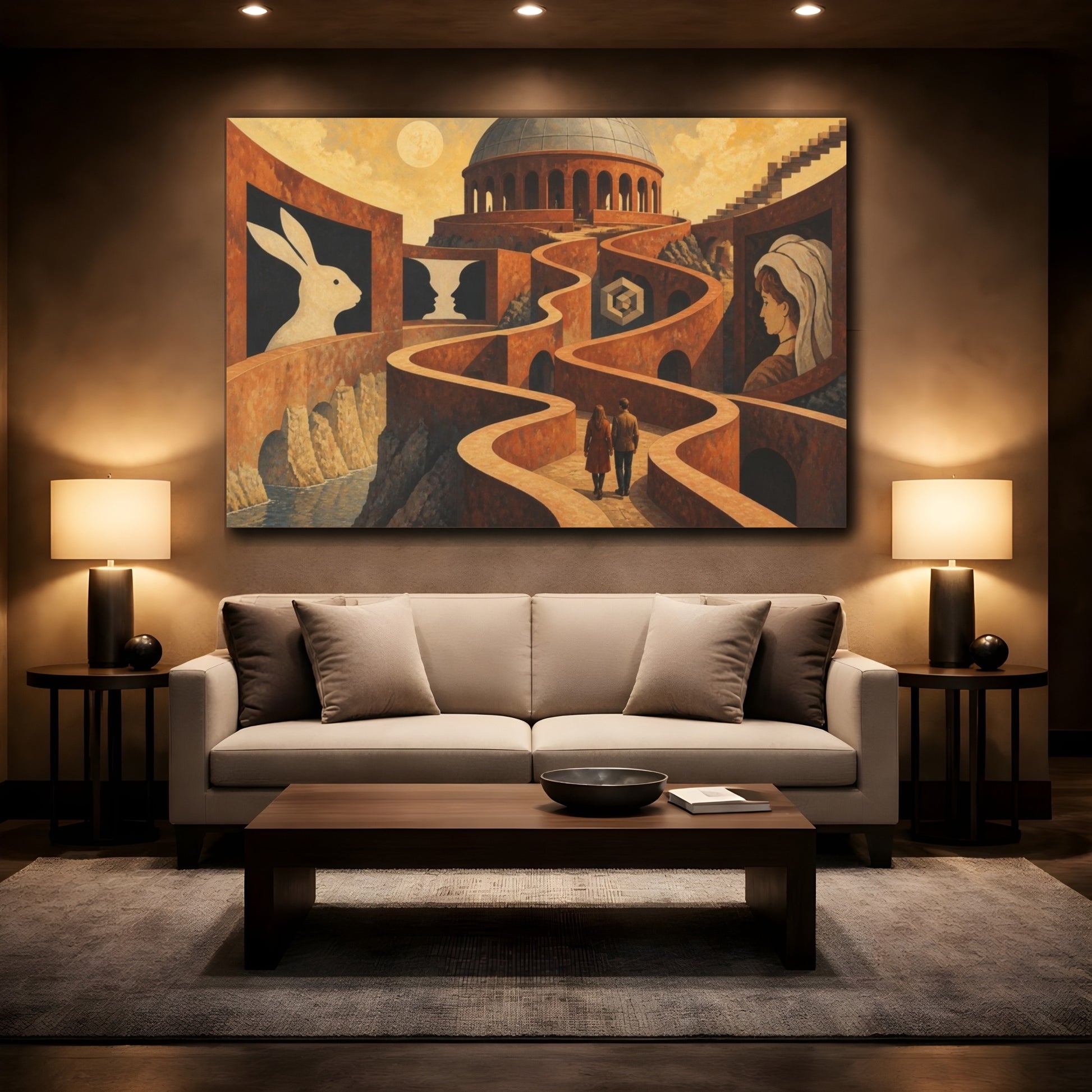 Mockup 2. Winding Path Of Illusion shown as canvas print