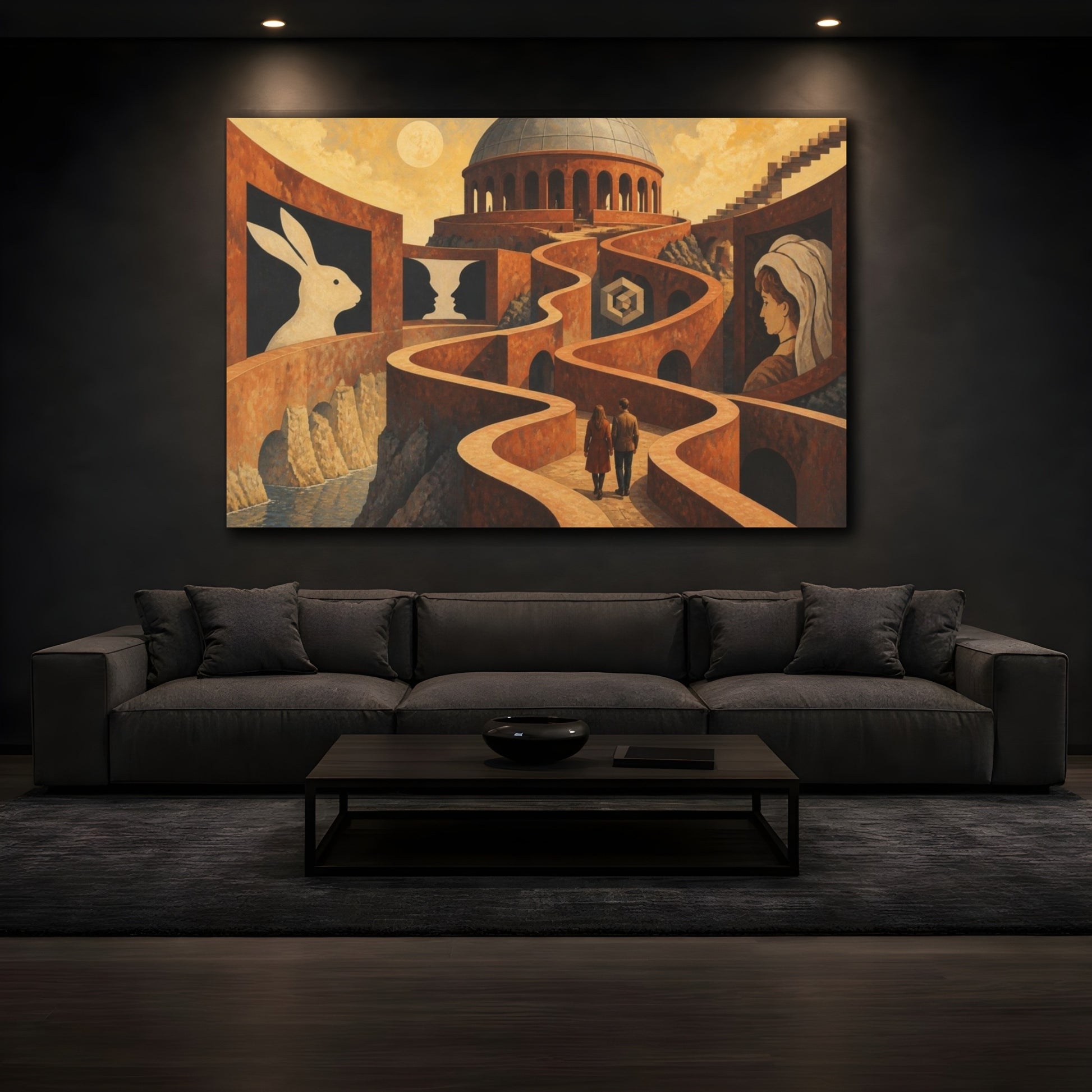 Mockup 3. Winding Path Of Illusion shown as canvas print