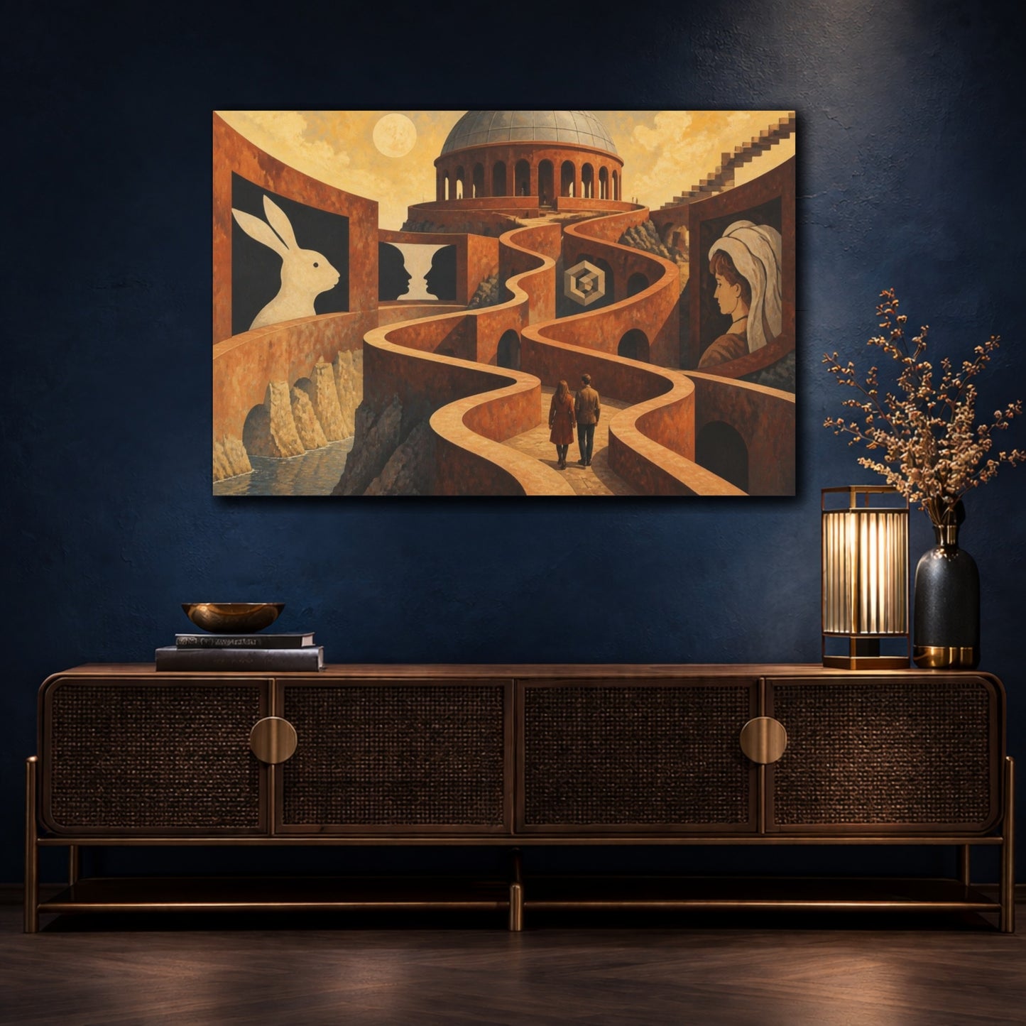 Mockup 4. Winding Path Of Illusion shown as canvas print