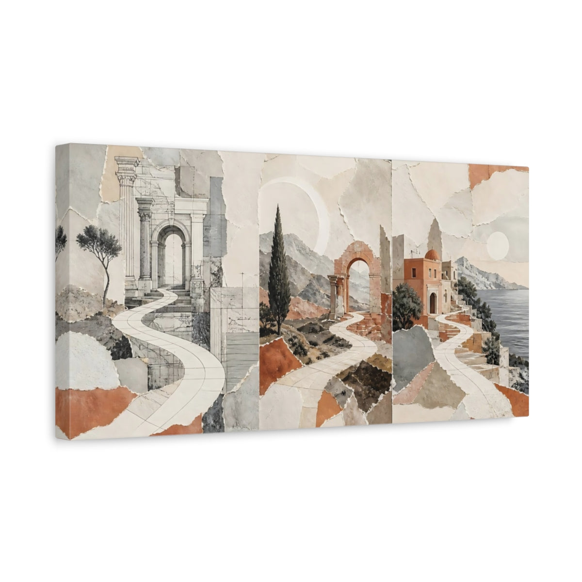 Side Mockup 3. Winding Path To Archway shown as canvas print