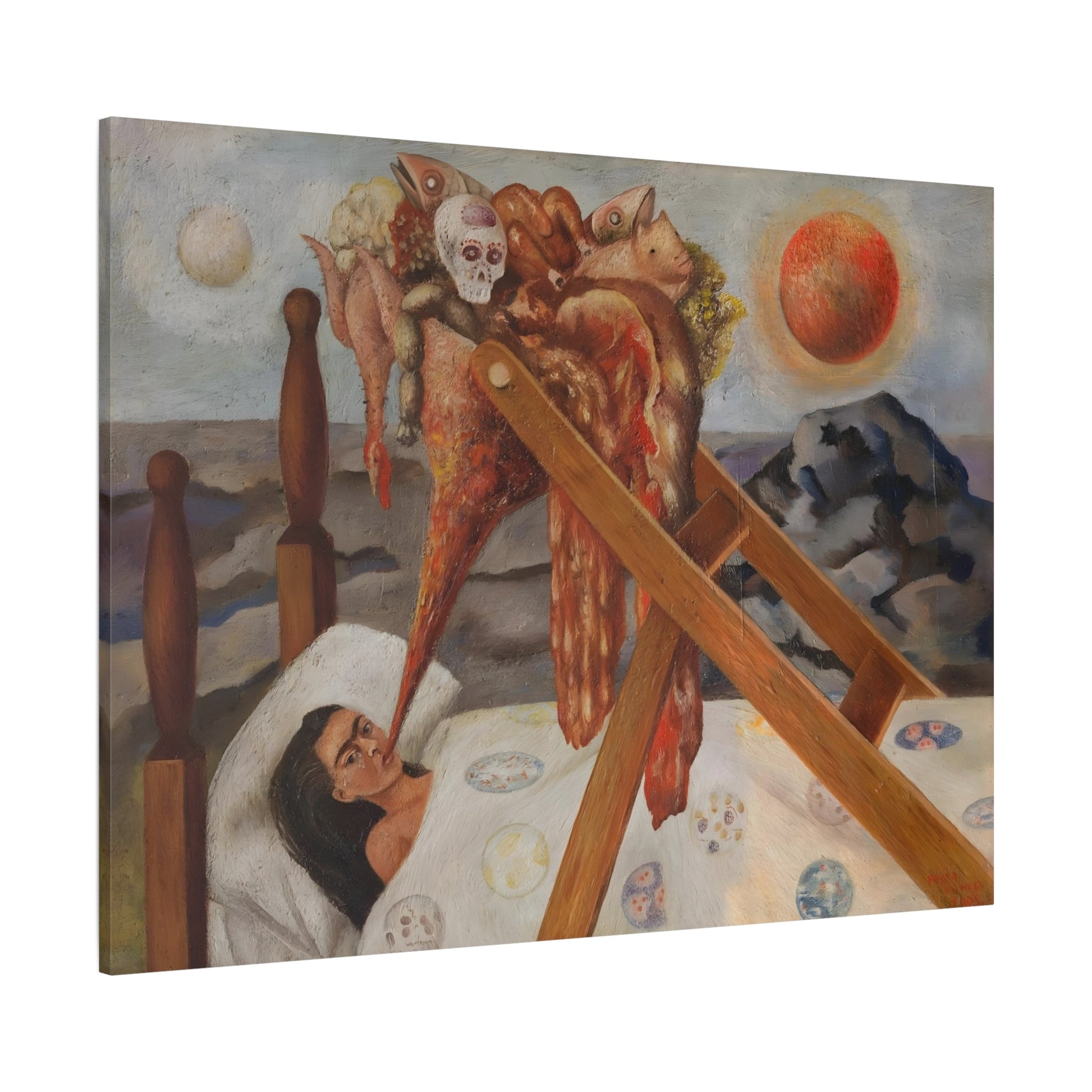 Without Hope Canvas Wall Art Print - Famous Mexican Kahlo Painting - YesArtYes