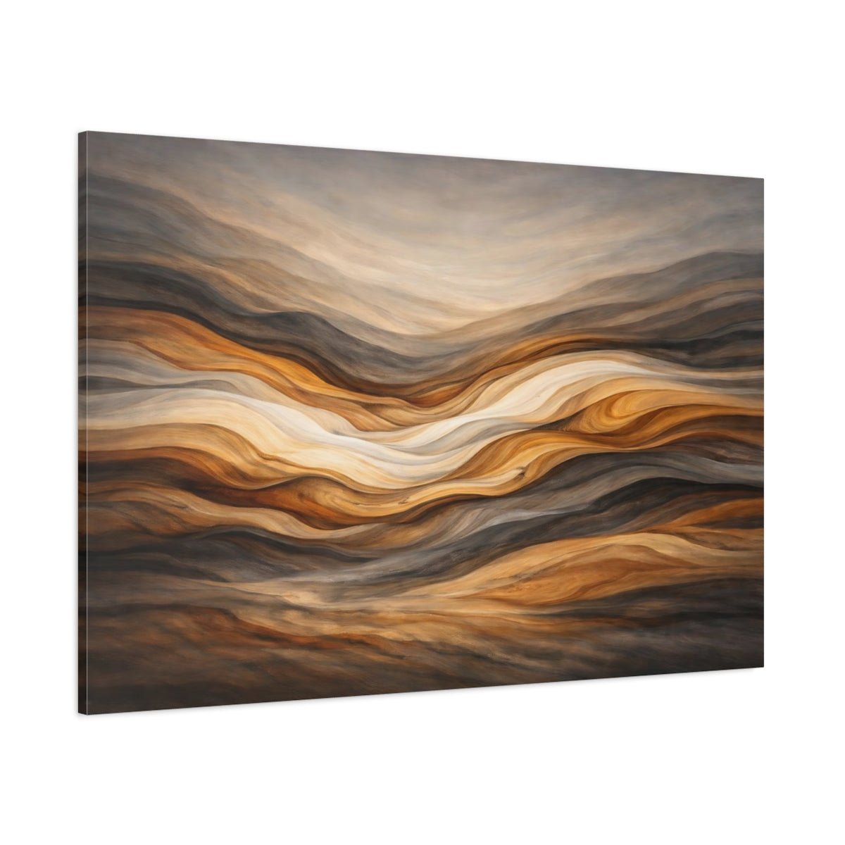 Wood Grain Texture Wavy Layers Nature - Canvas Wall Art Print - YesArtYes