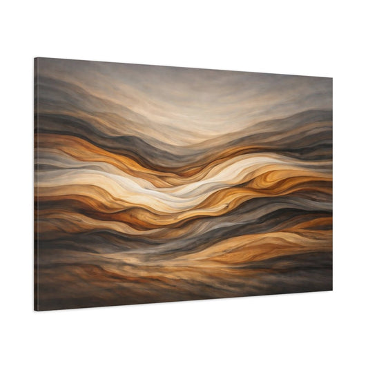 Wood Grain Texture Wavy Layers Nature - Canvas Wall Art Print - YesArtYes