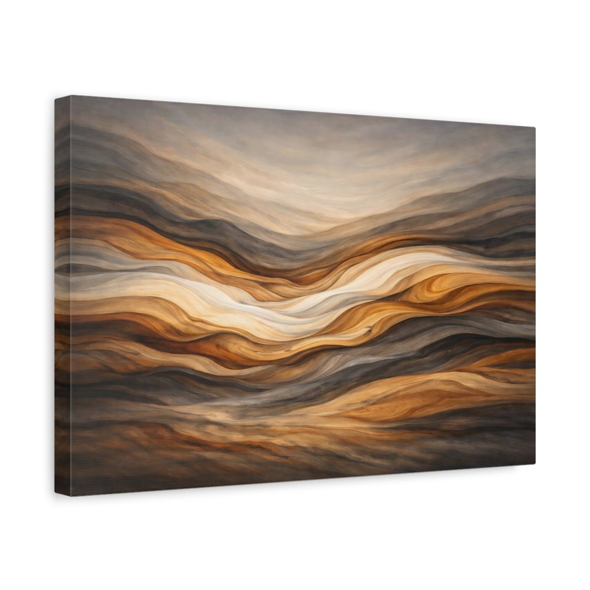 Wood Grain Texture Wavy Layers Nature - Canvas Wall Art Print - YesArtYes