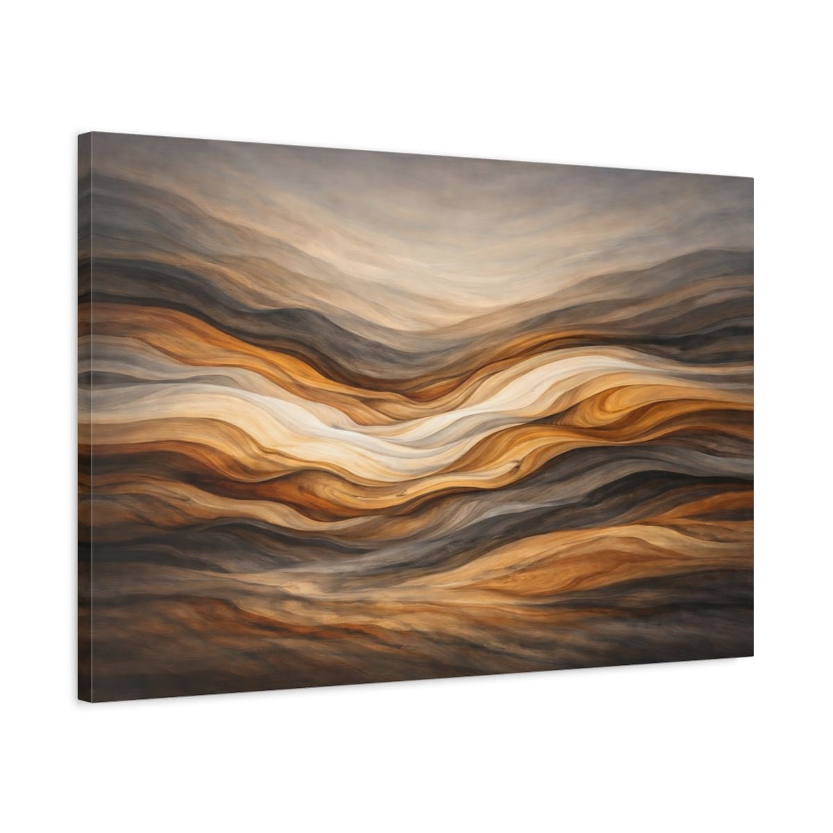 Wood Grain Texture Wavy Layers Nature - Canvas Wall Art Print - YesArtYes