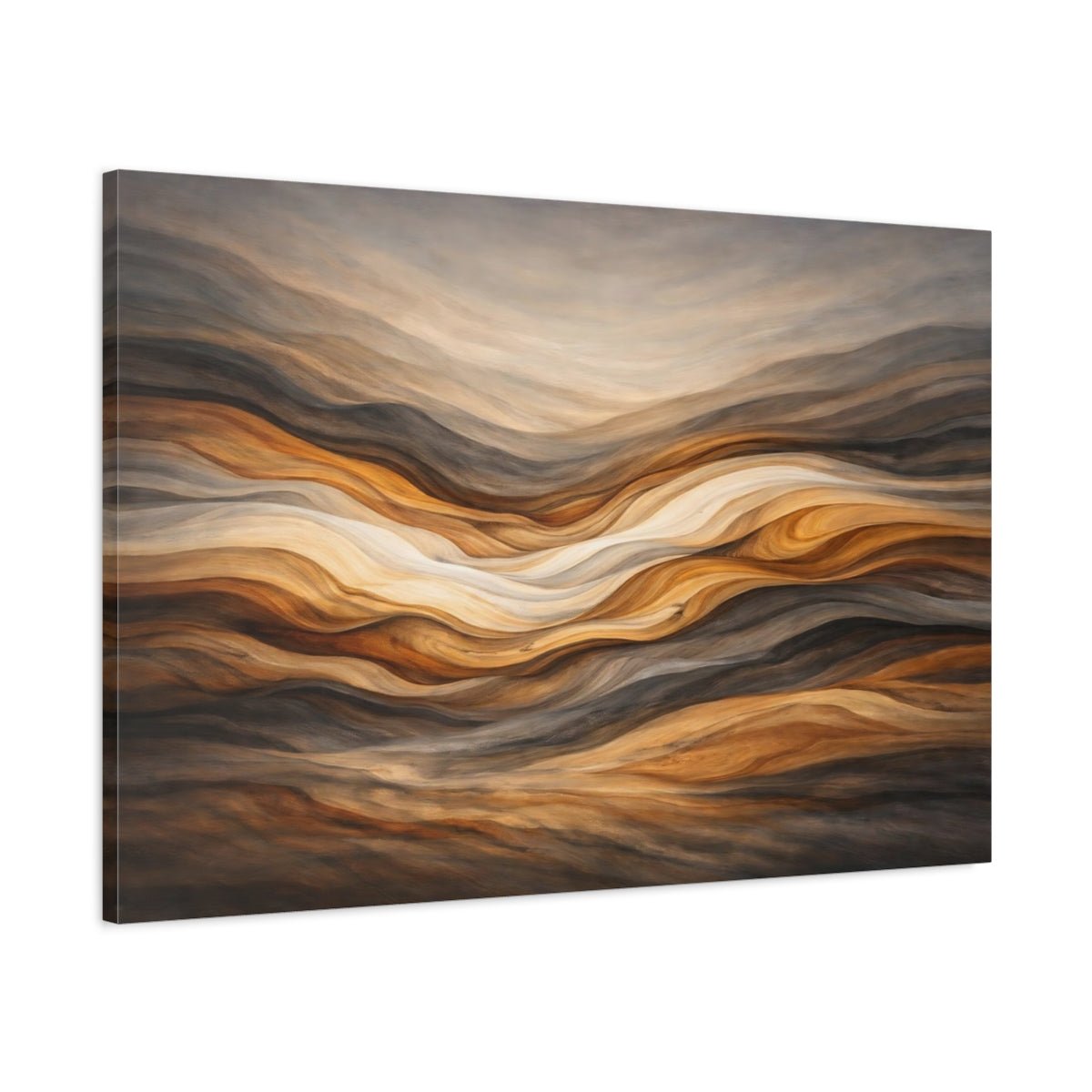 Wood Grain Texture Wavy Layers Nature - Canvas Wall Art Print - YesArtYes