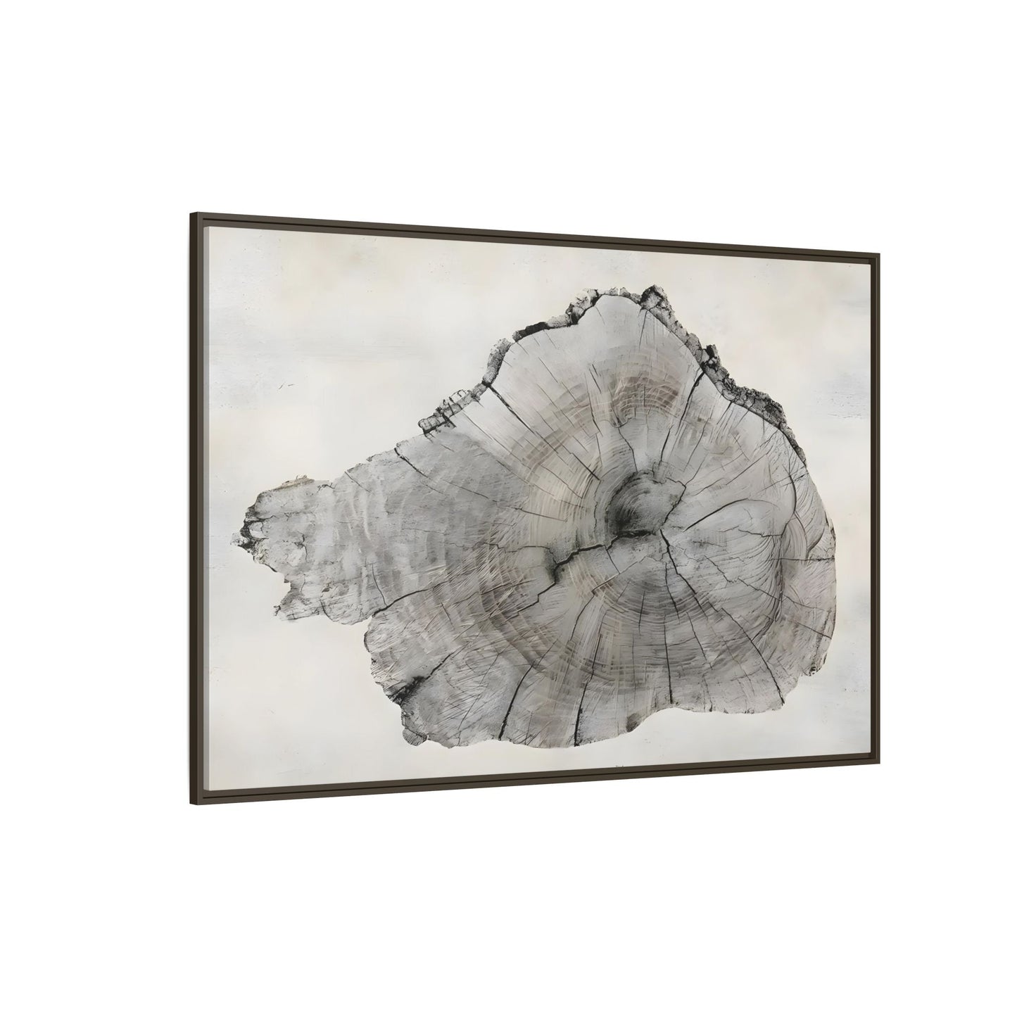 Wood Tree Rings Canvas Print - Large Modern Neutral Minimalist Boho Wall Art - YesArtYes