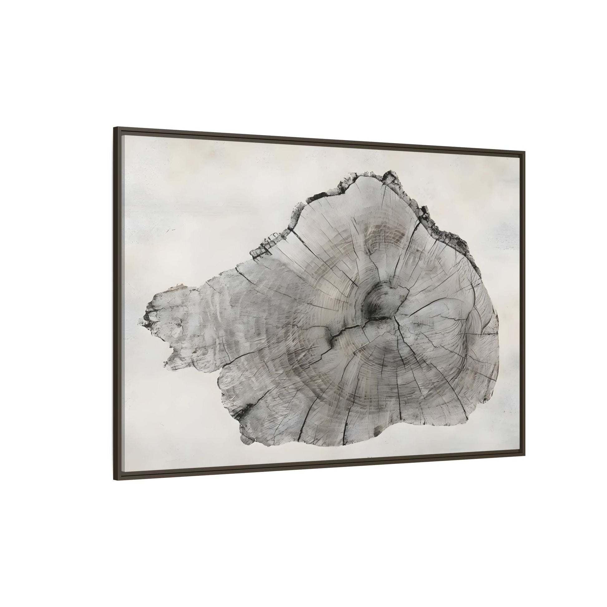 Wood Tree Rings Canvas Print - Large Modern Neutral Minimalist Boho Wall Art - YesArtYes