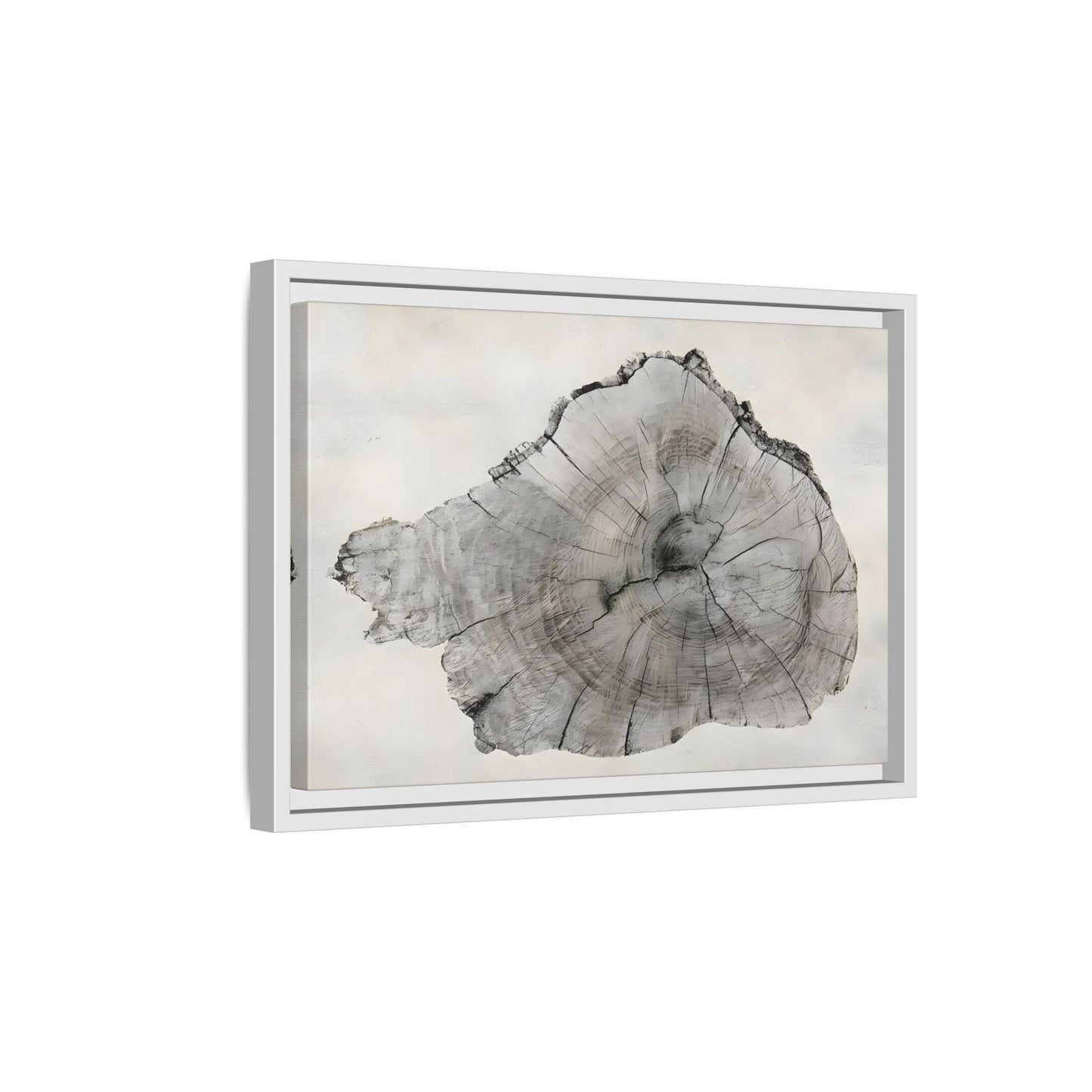 Wood Tree Rings Canvas Print - Large Modern Neutral Minimalist Boho Wall Art - YesArtYes