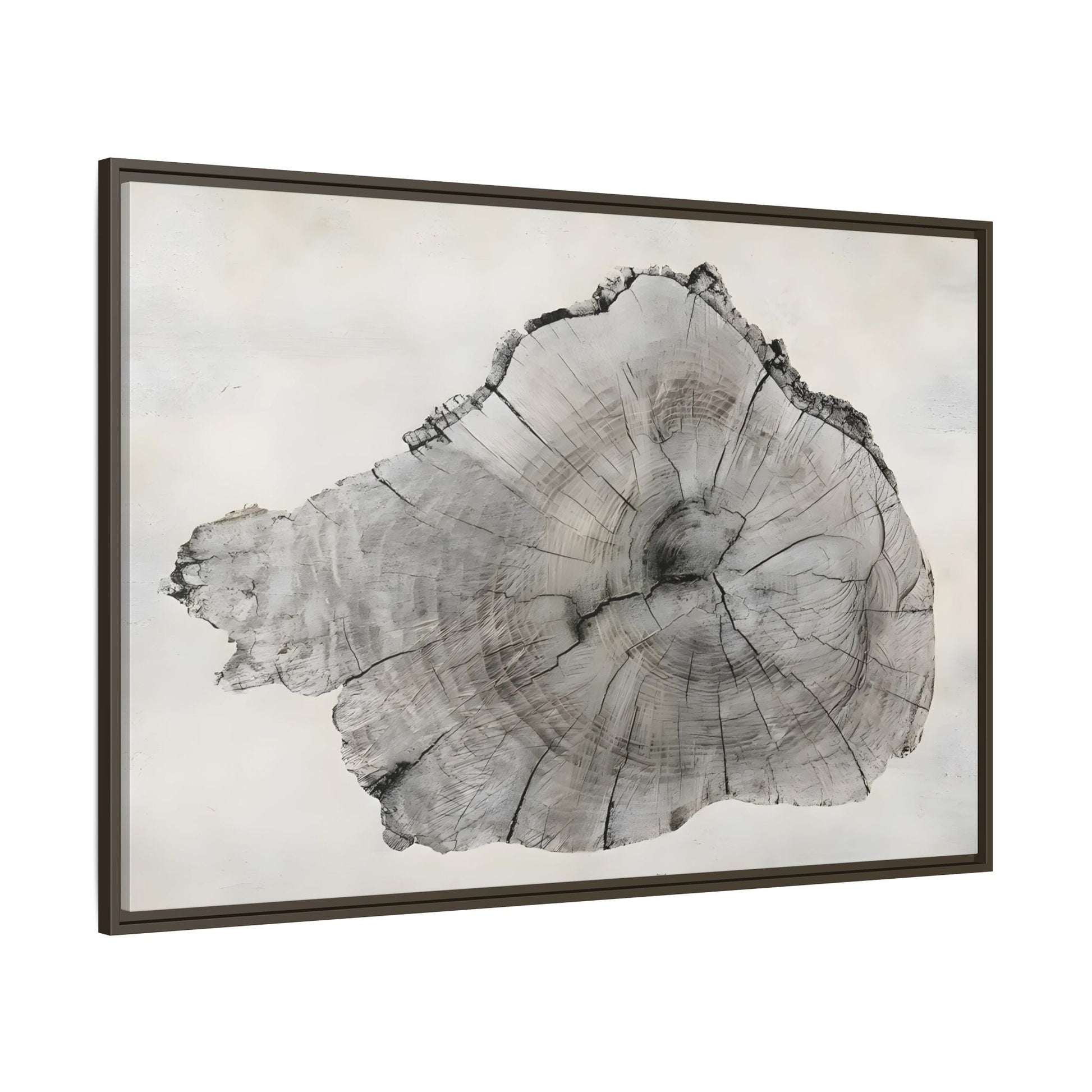 Wood Tree Rings Canvas Print - Large Modern Neutral Minimalist Boho Wall Art - YesArtYes