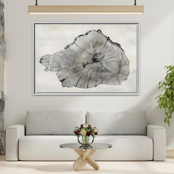 Wood Tree Rings Canvas Print - Large Modern Neutral Minimalist Boho Wall Art - YesArtYes