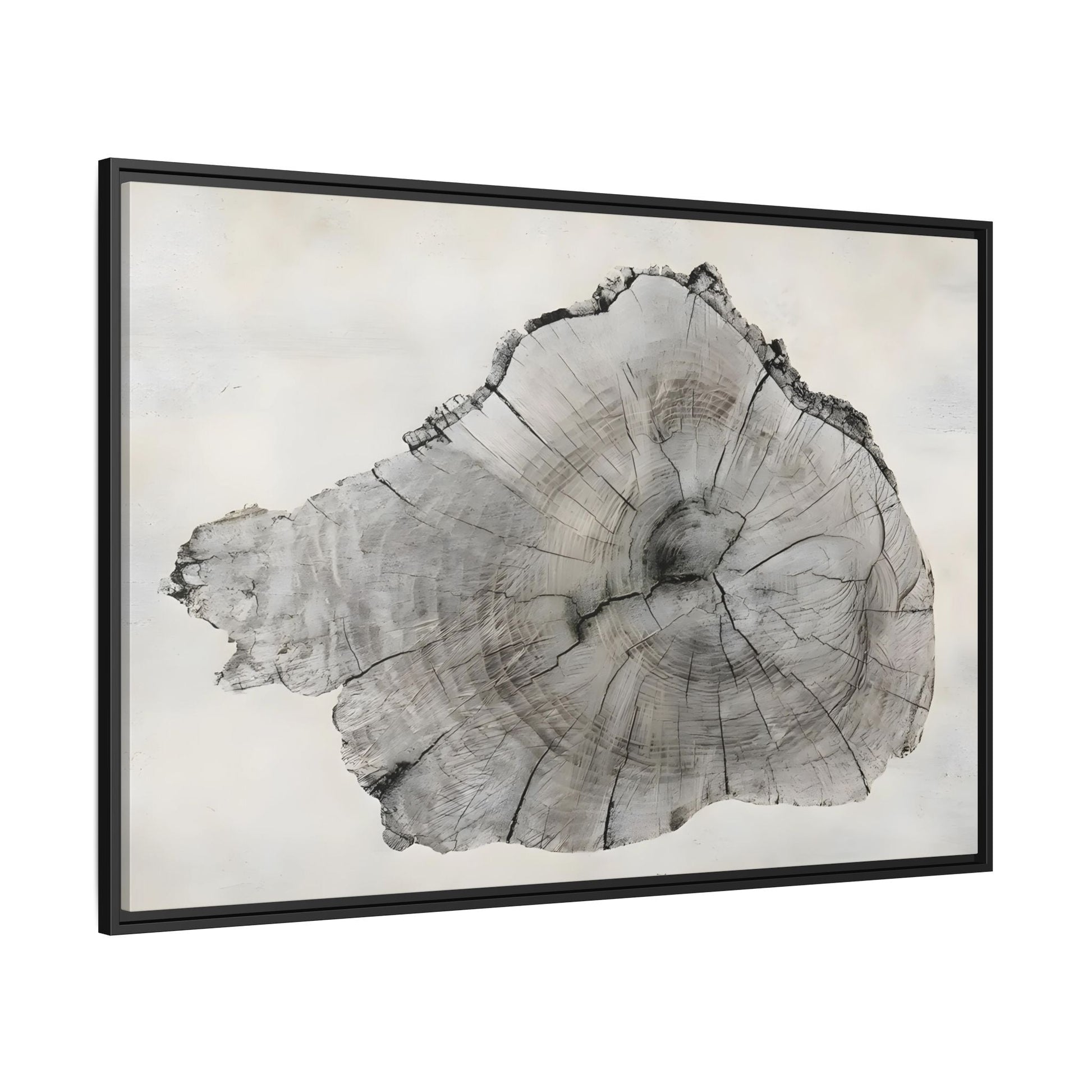 Wood Tree Rings Canvas Print - Large Modern Neutral Minimalist Boho Wall Art - YesArtYes