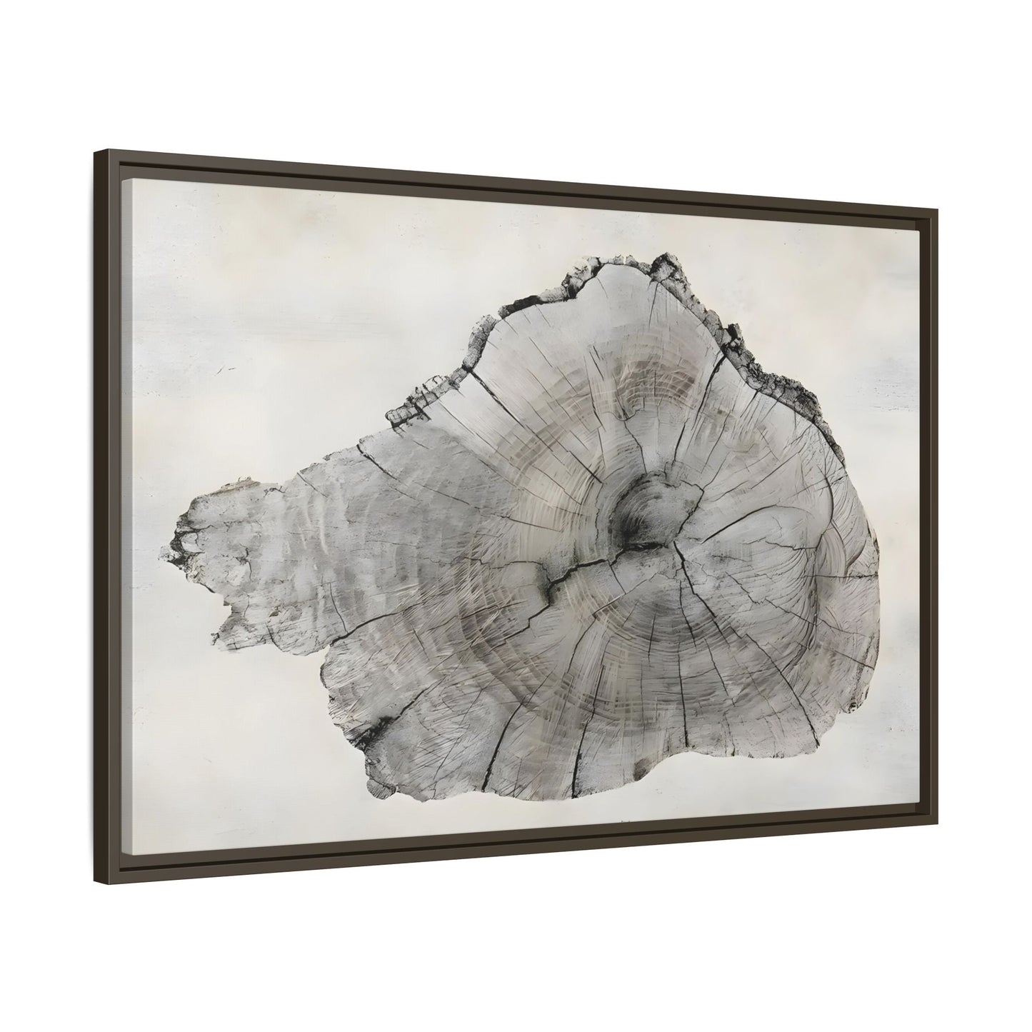 Wood Tree Rings Canvas Print - Large Modern Neutral Minimalist Boho Wall Art - YesArtYes