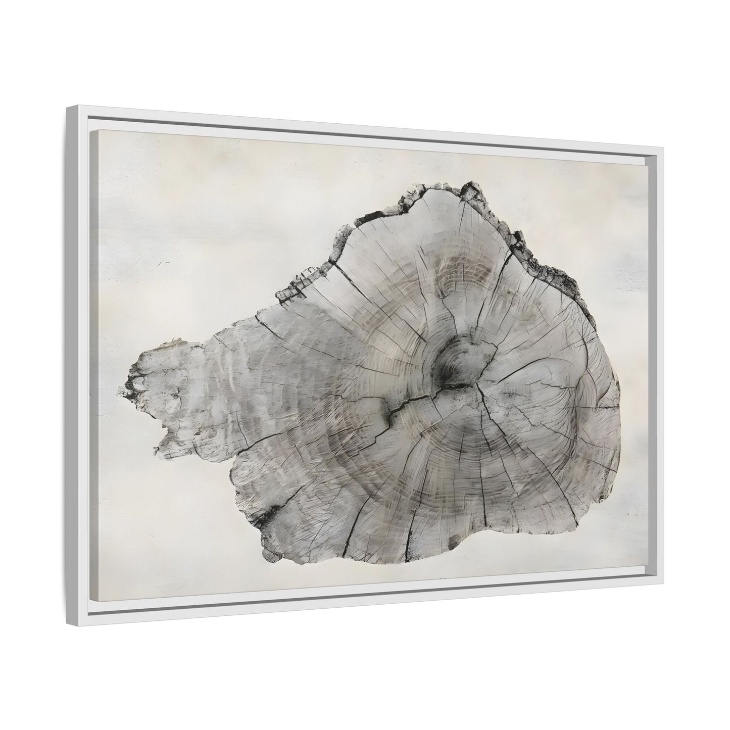 Wood Tree Rings Canvas Print - Large Modern Neutral Minimalist Boho Wall Art - YesArtYes